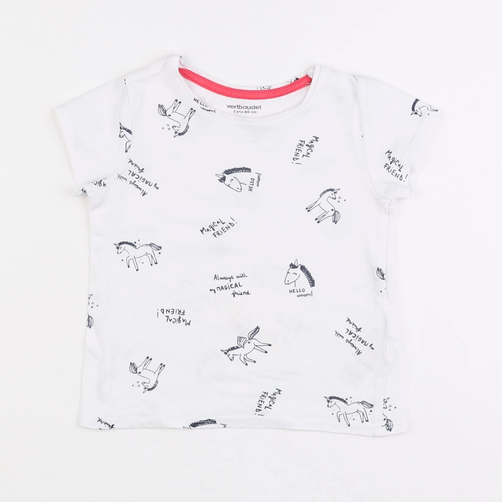 Vertbaudet - tee-shirt blanc - 2 ans