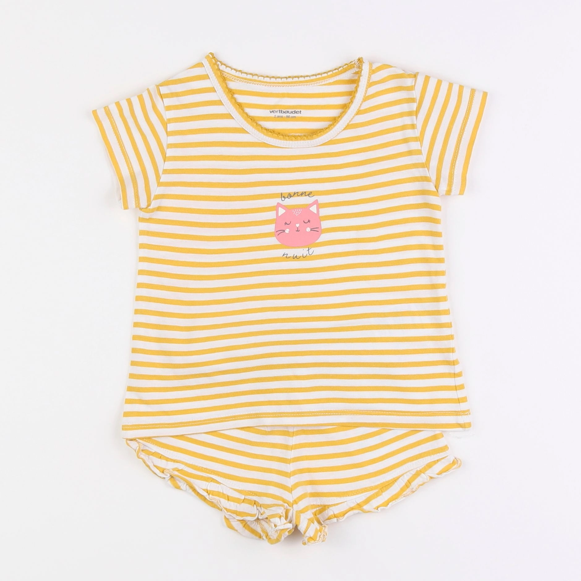 Vertbaudet - pyjama coton jaune - 2 ans