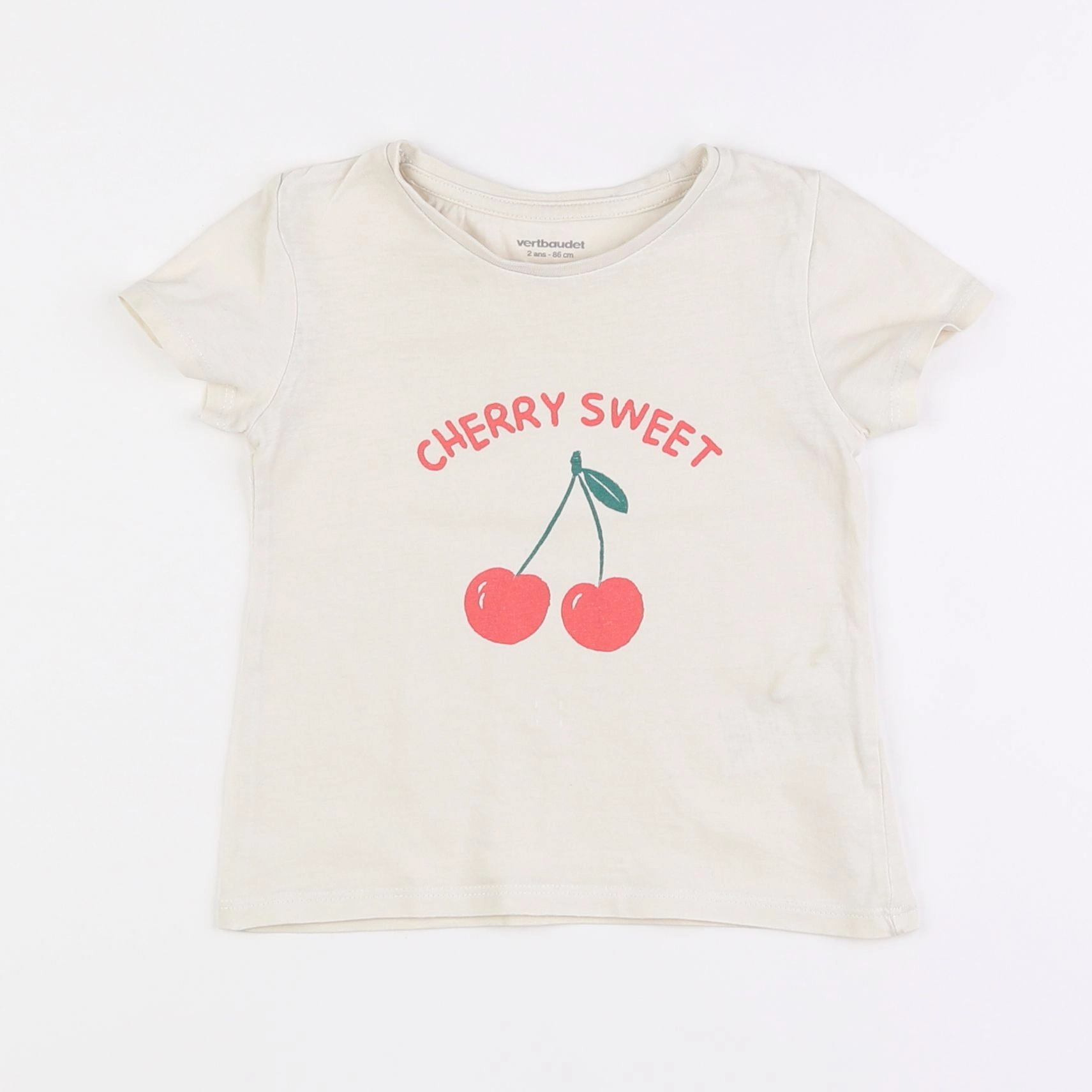 Vertbaudet - tee-shirt blanc - 2 ans