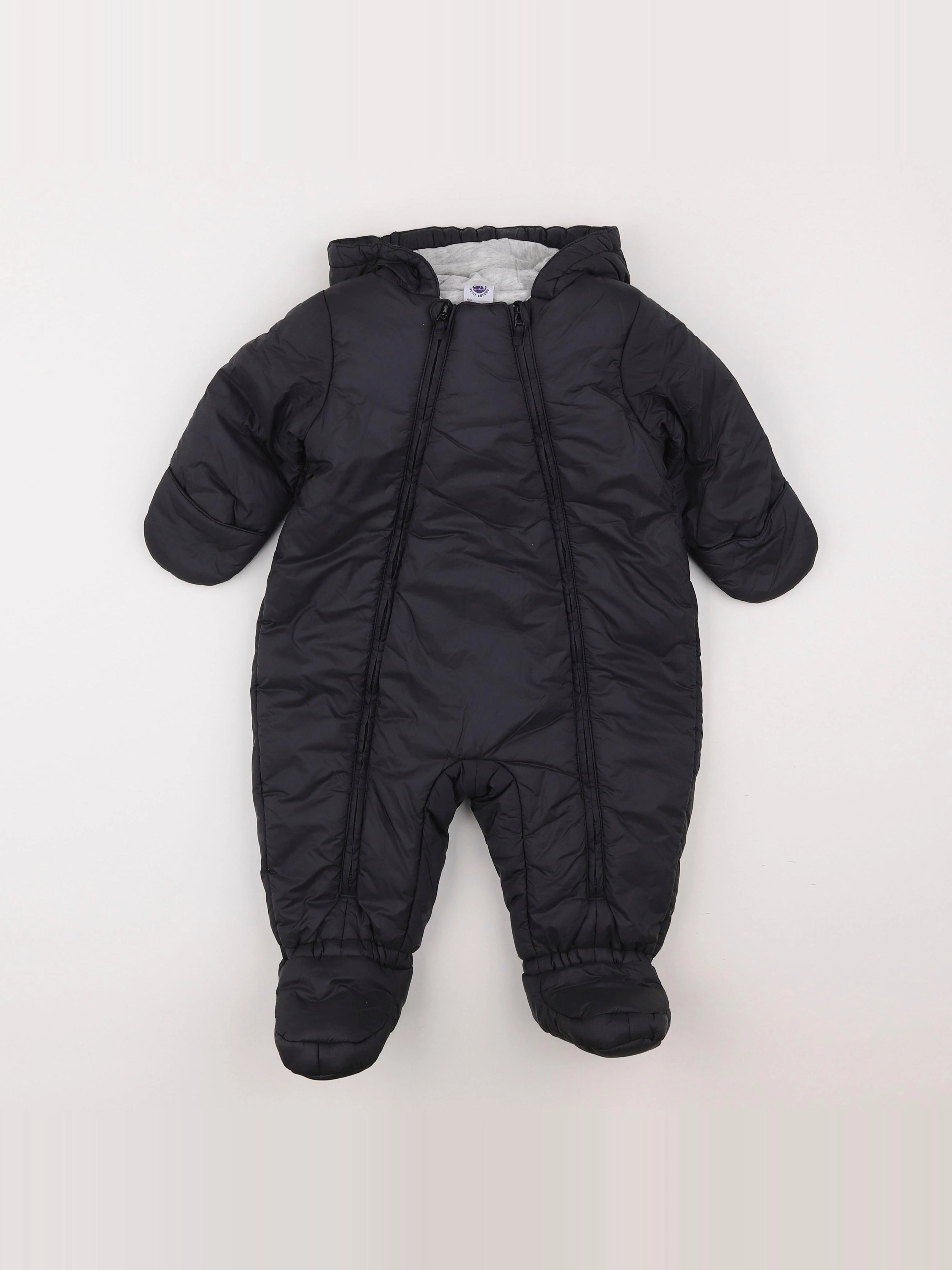 Petit Bateau - combi-pilote gris - 12 mois