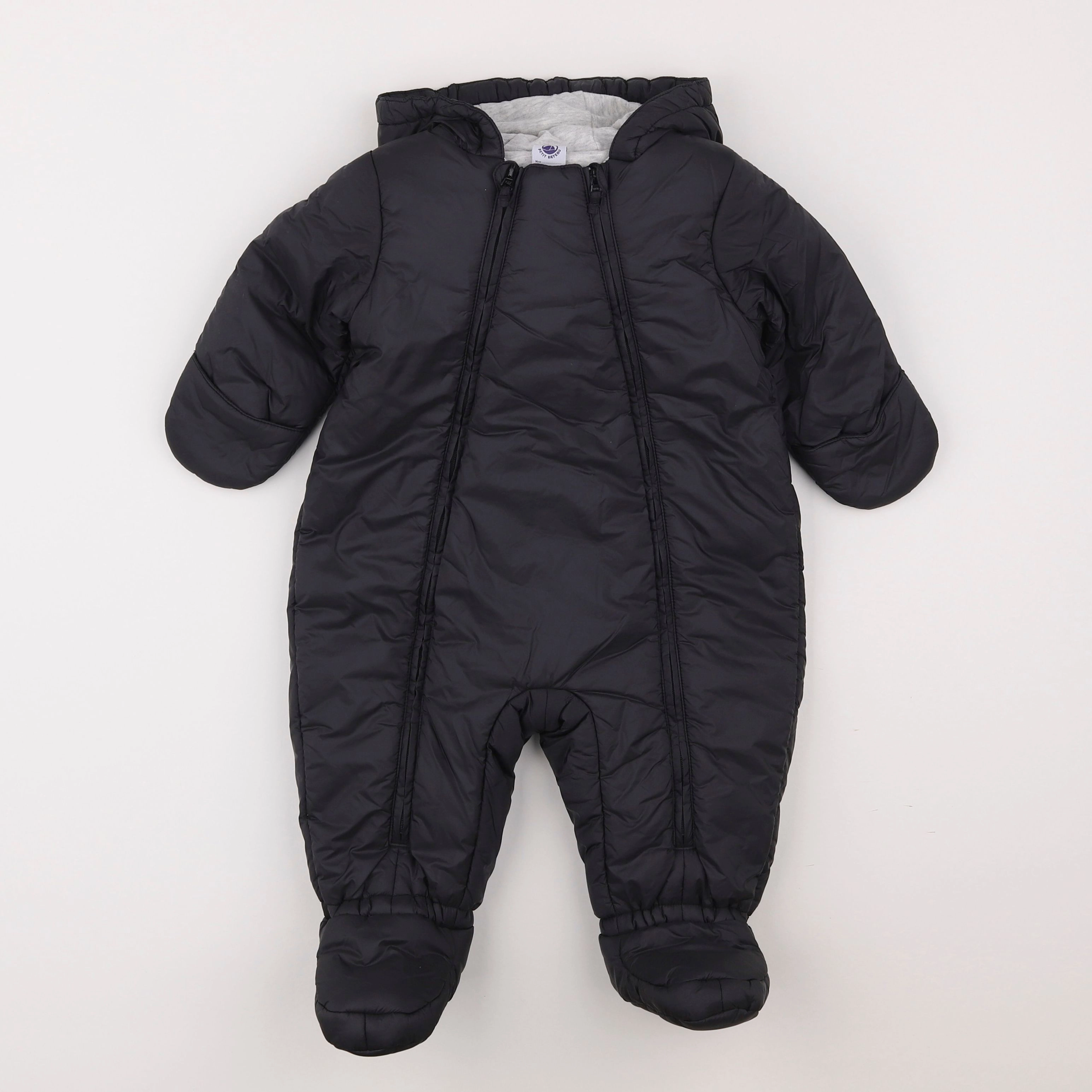 Petit Bateau - combi-pilote gris - 12 mois