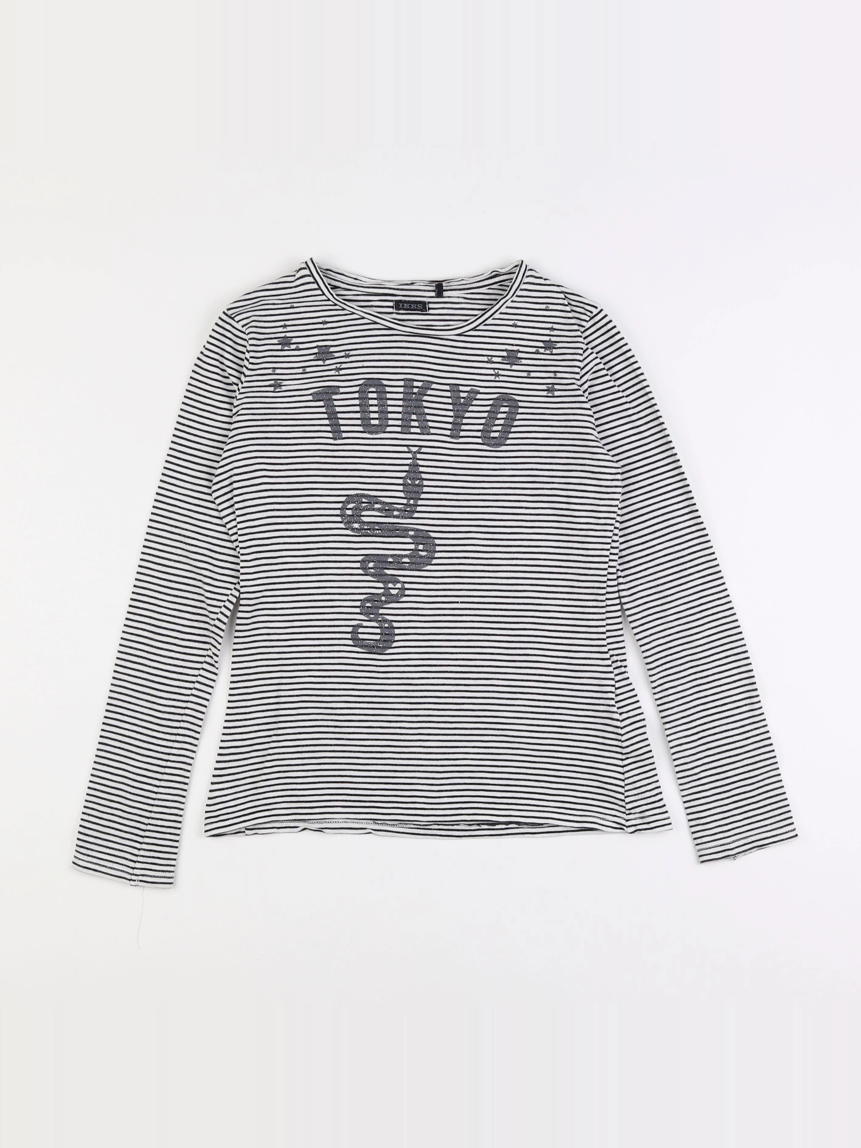 IKKS - tee-shirt blanc, bleu - 12 ans