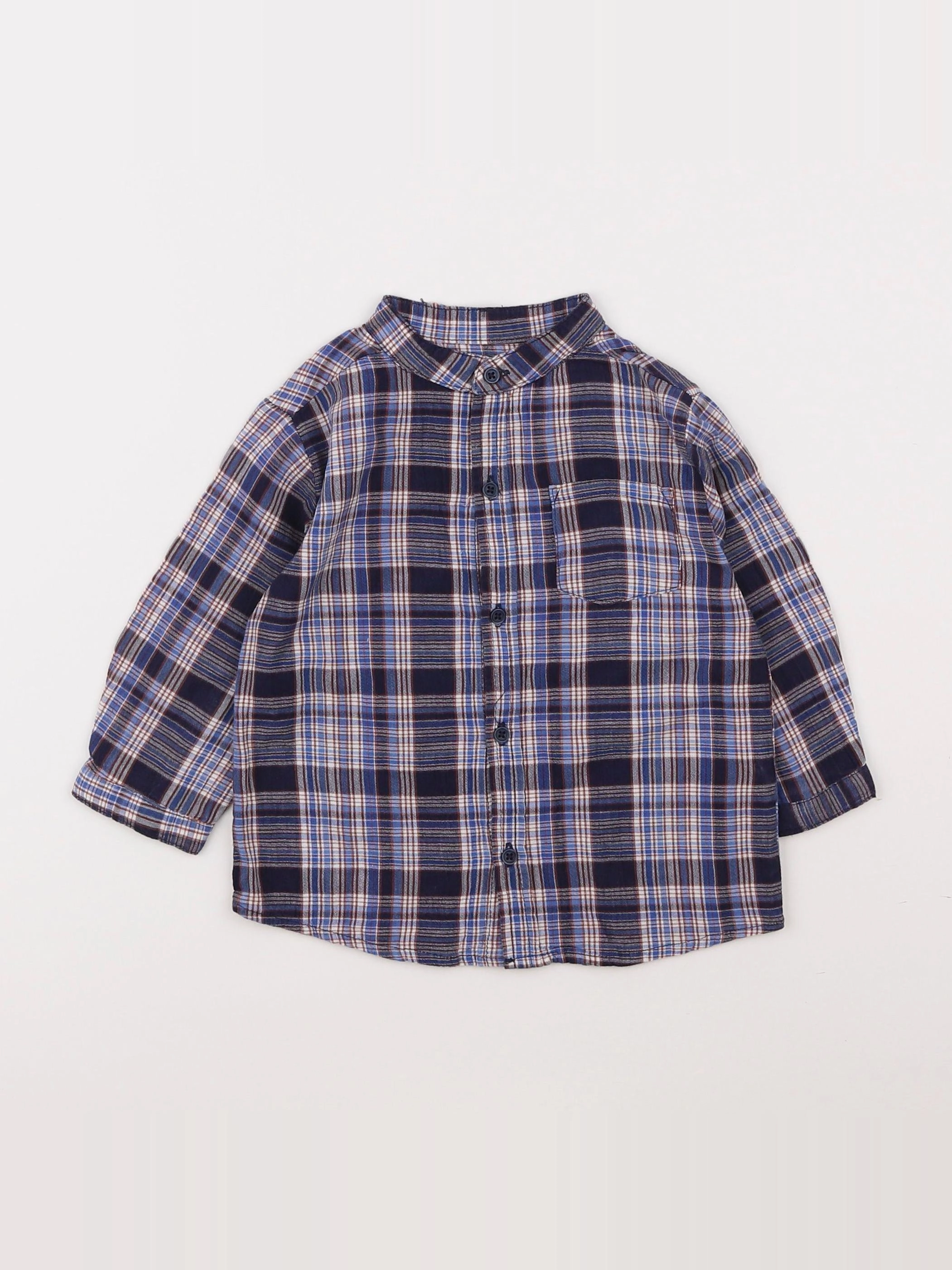 Boutchou - chemise bleu - 12 mois