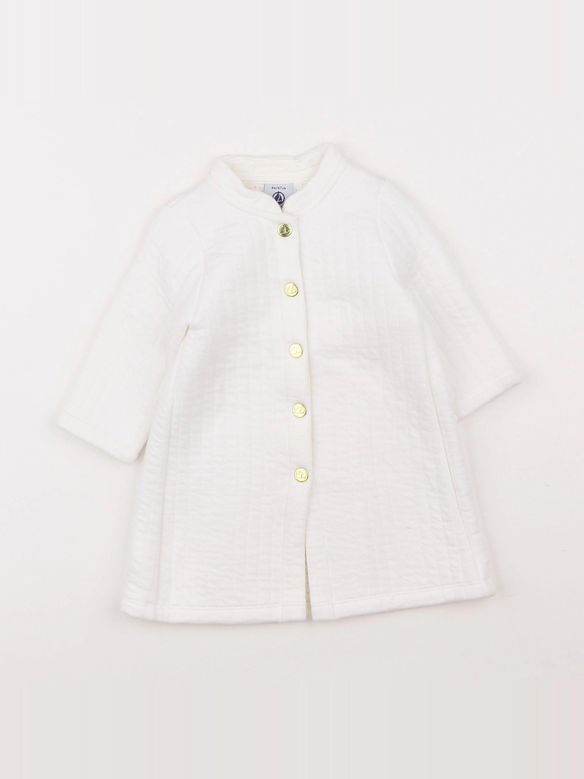 Petit Bateau - veste blanc - 6 mois