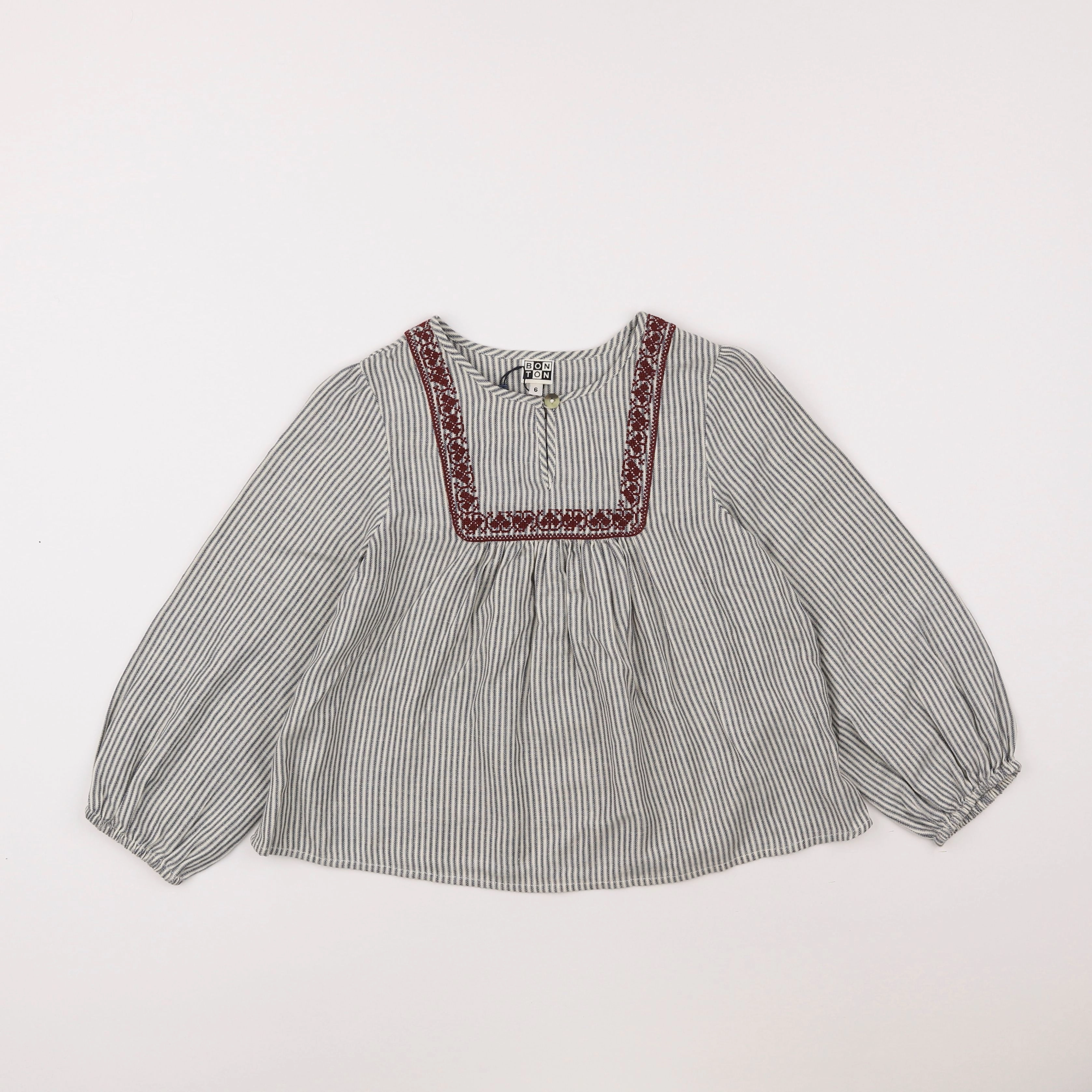 Bonton - blouse gris - 6 ans
