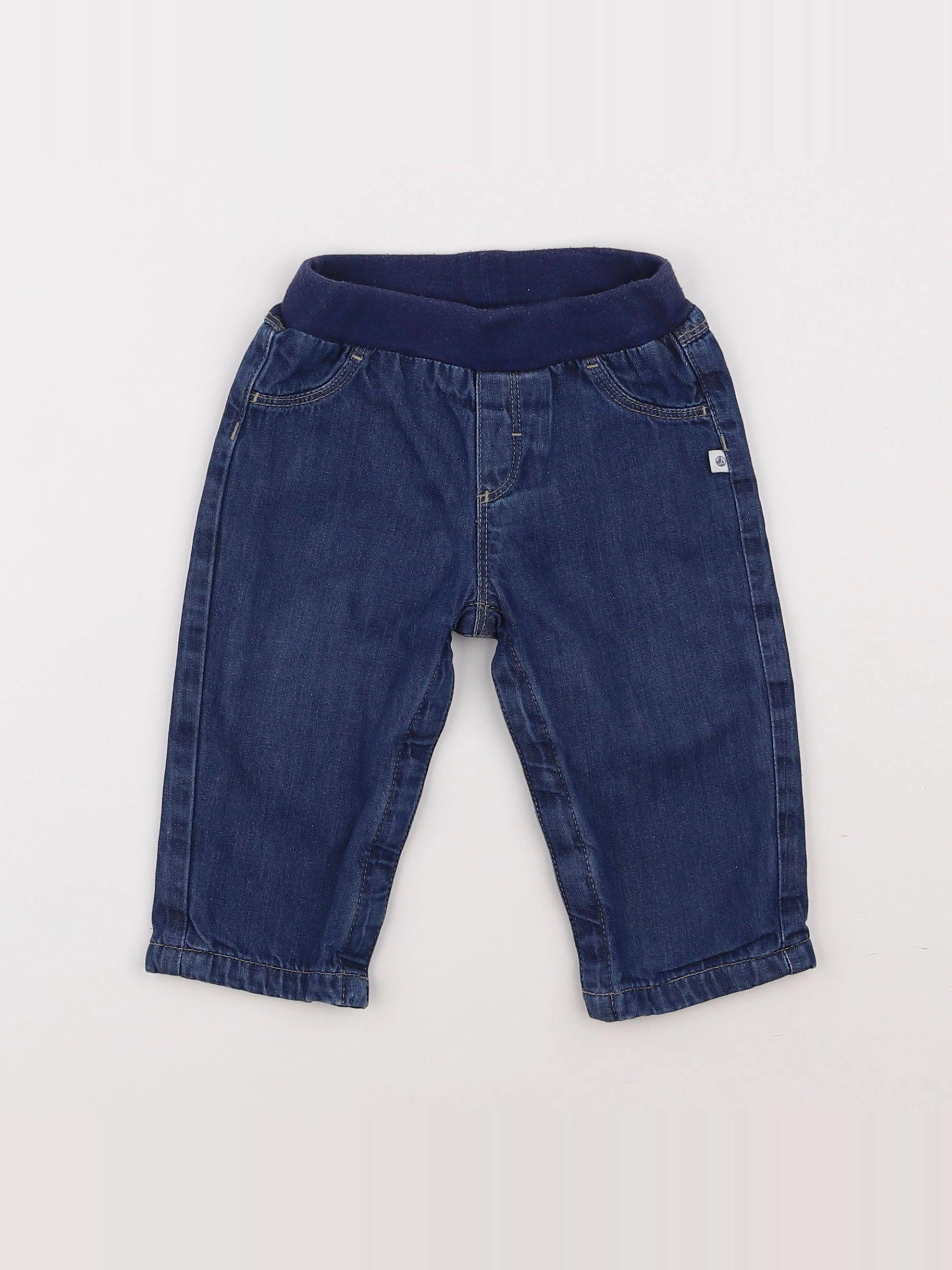 Petit Bateau - pantalon doublé bleu - 6 mois