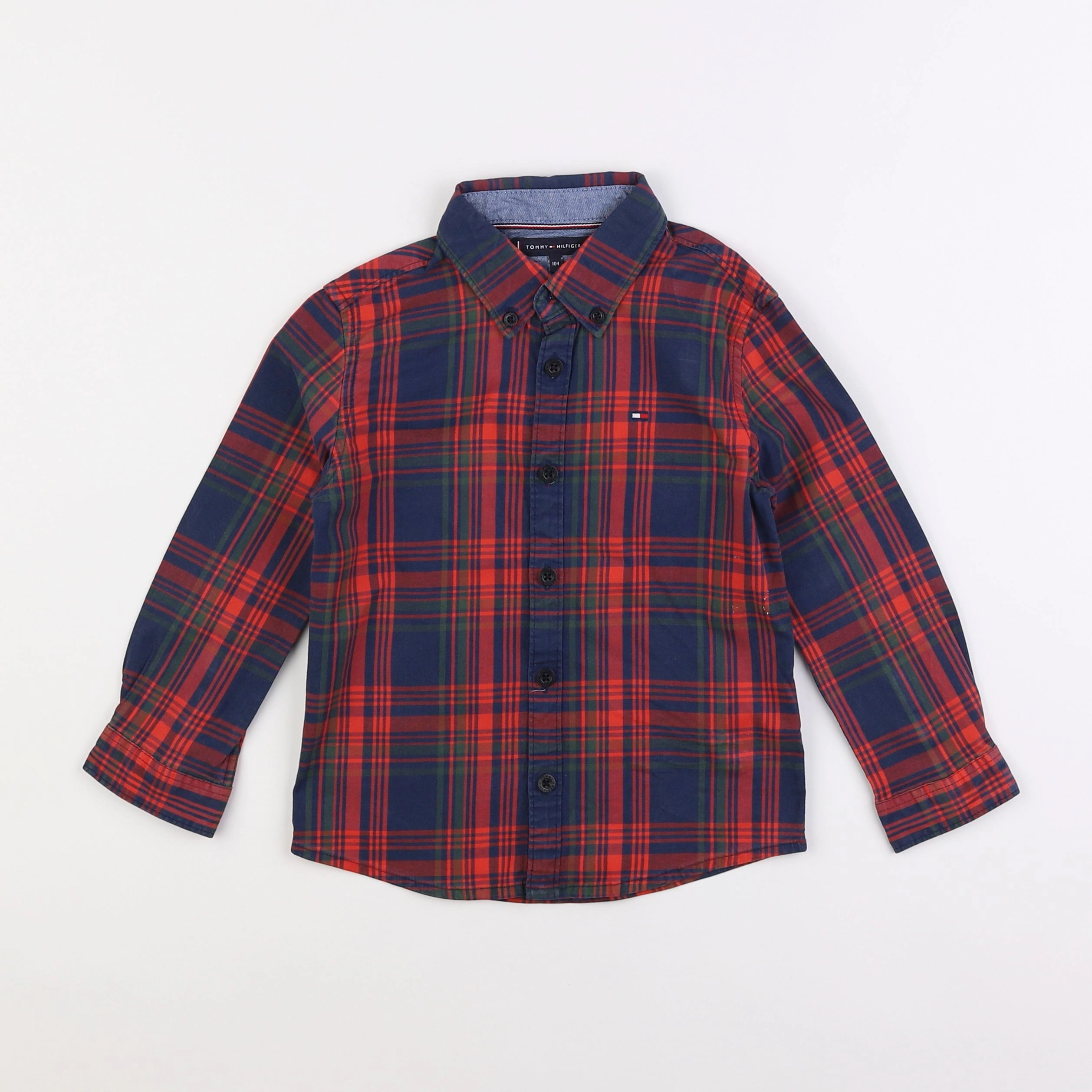 Tommy Hilfiger - chemise bleu, rouge - 4 ans