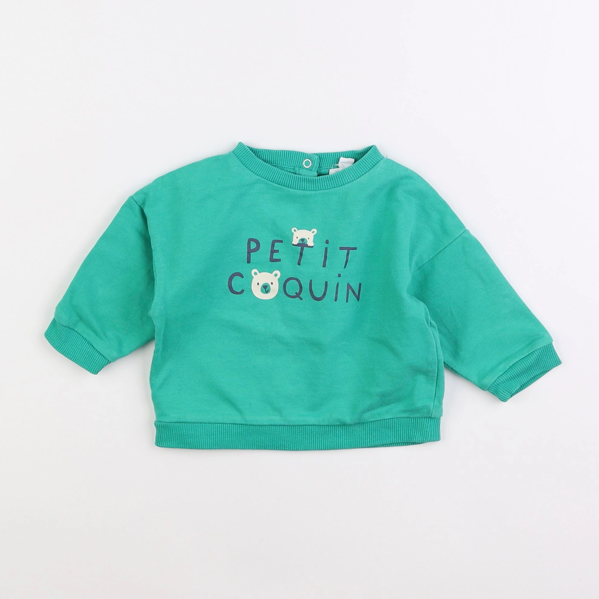 Vertbaudet - sweat vert - 6 mois