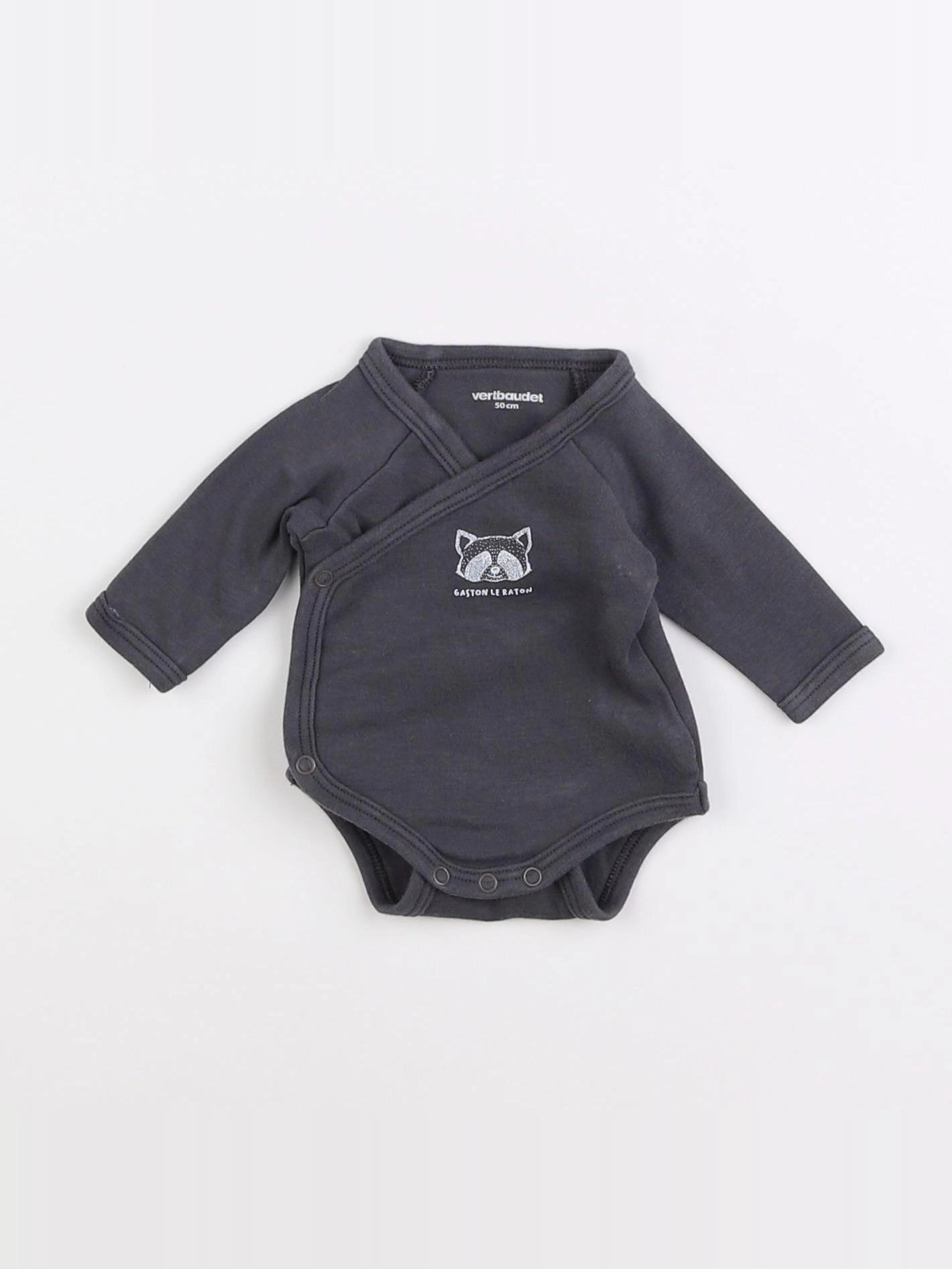 Vertbaudet - body gris - 0 mois