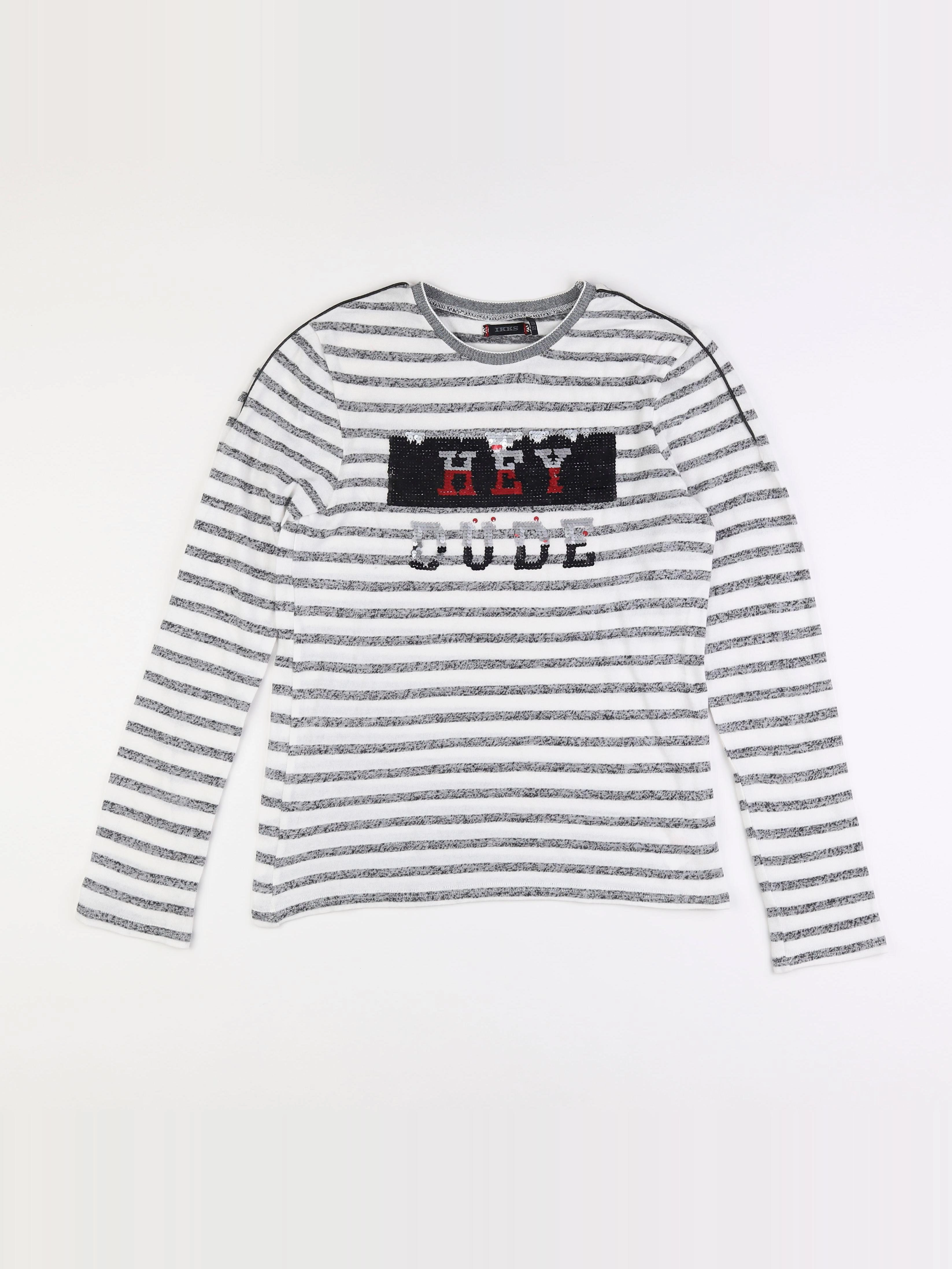 IKKS - tee-shirt gris, blanc - 12 ans