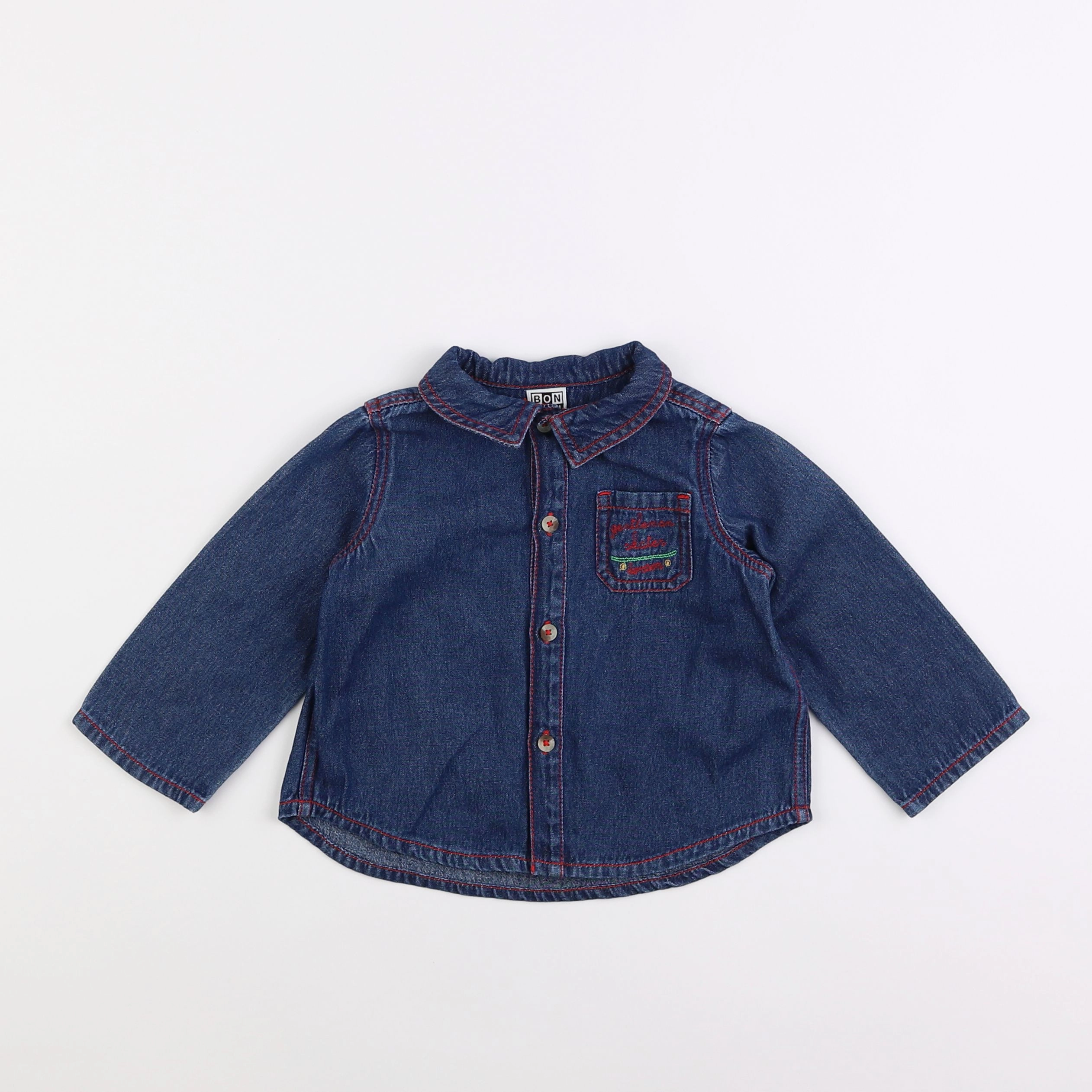 Bonton - chemise bleu - 18 mois