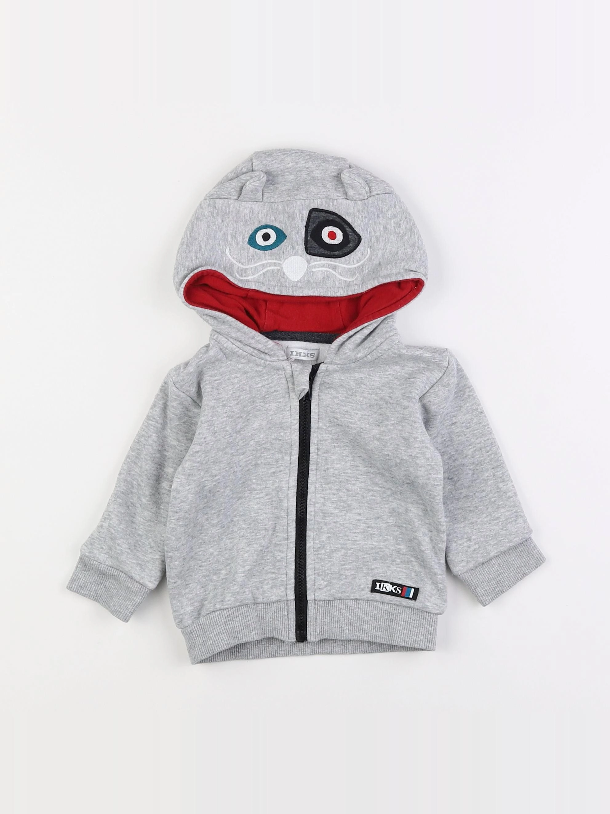 IKKS - sweat gris - 6 mois