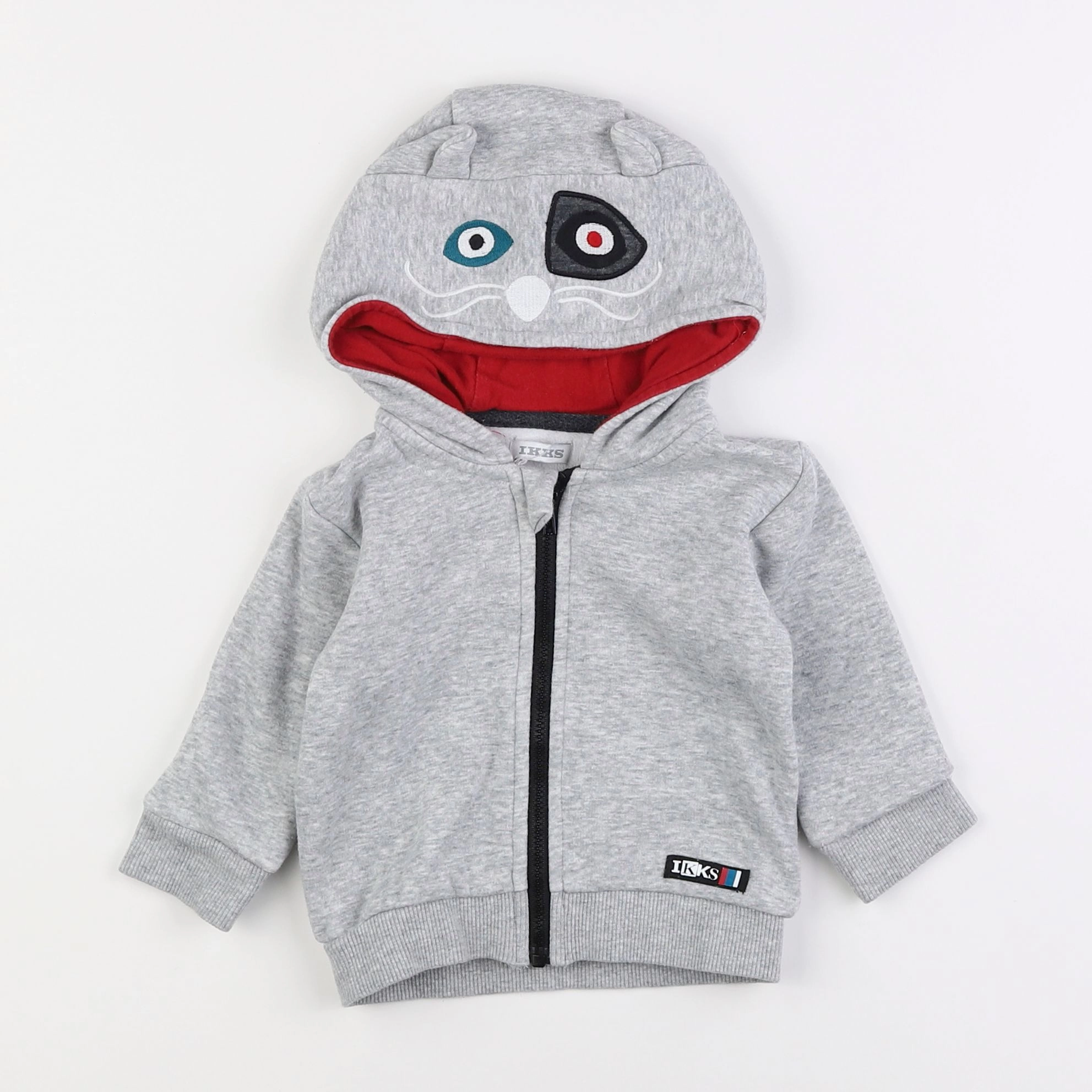 IKKS - sweat gris - 6 mois