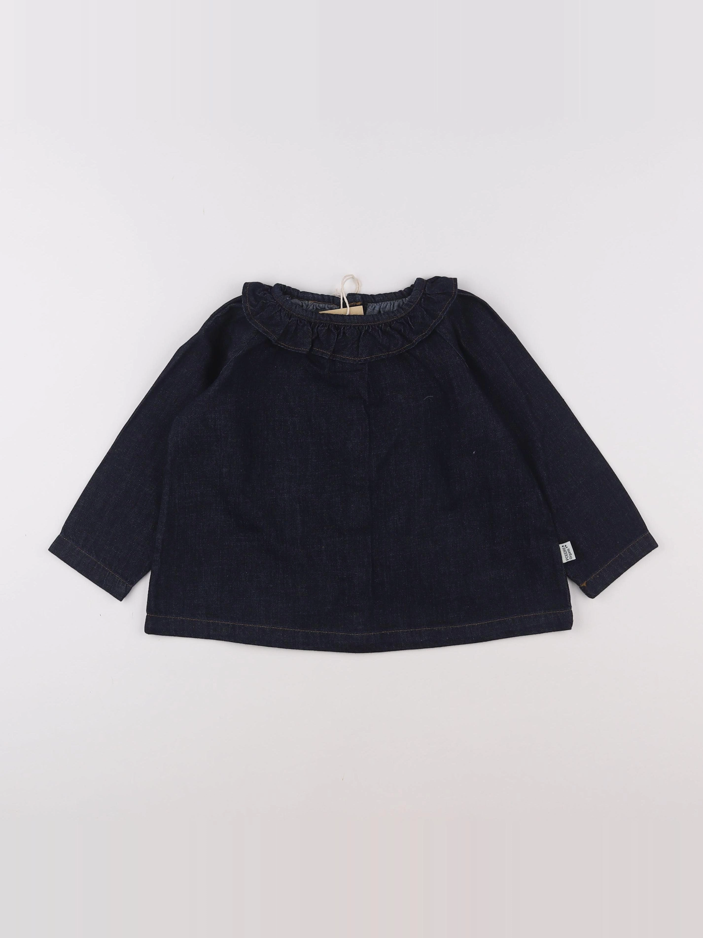 Poudre Organic - Blouse Charme denim Dark Blue - 9 mois