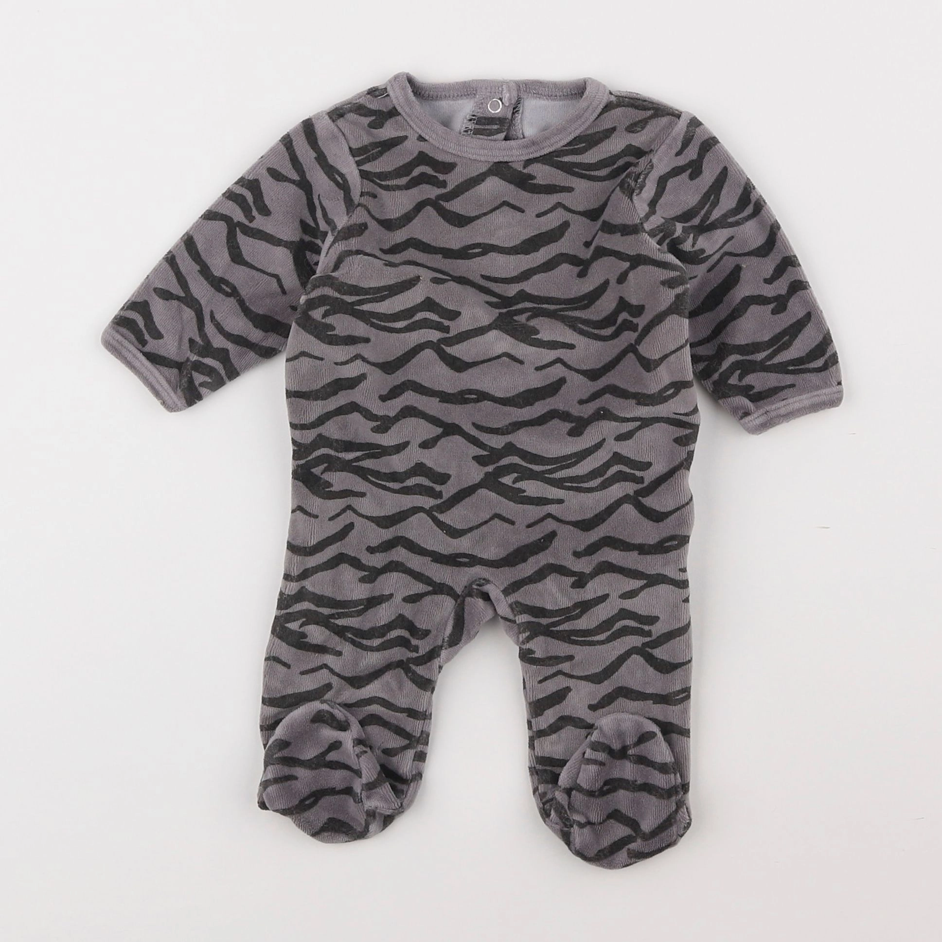 Vertbaudet - pyjama velours gris - 1 mois