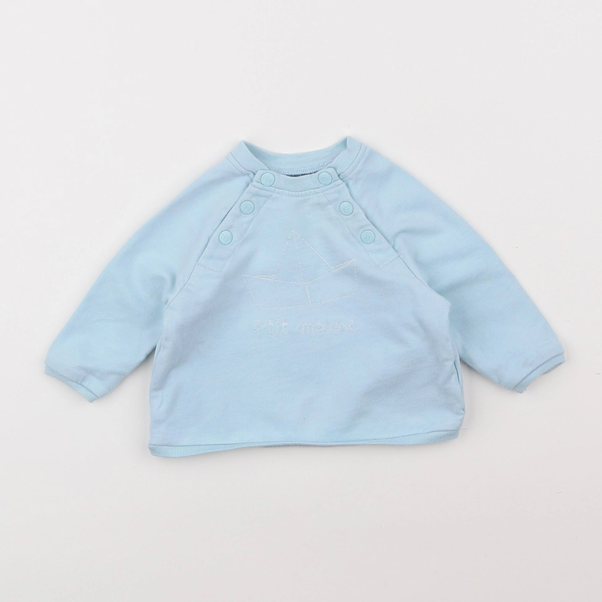 Vertbaudet - sweat bleu - 3 mois