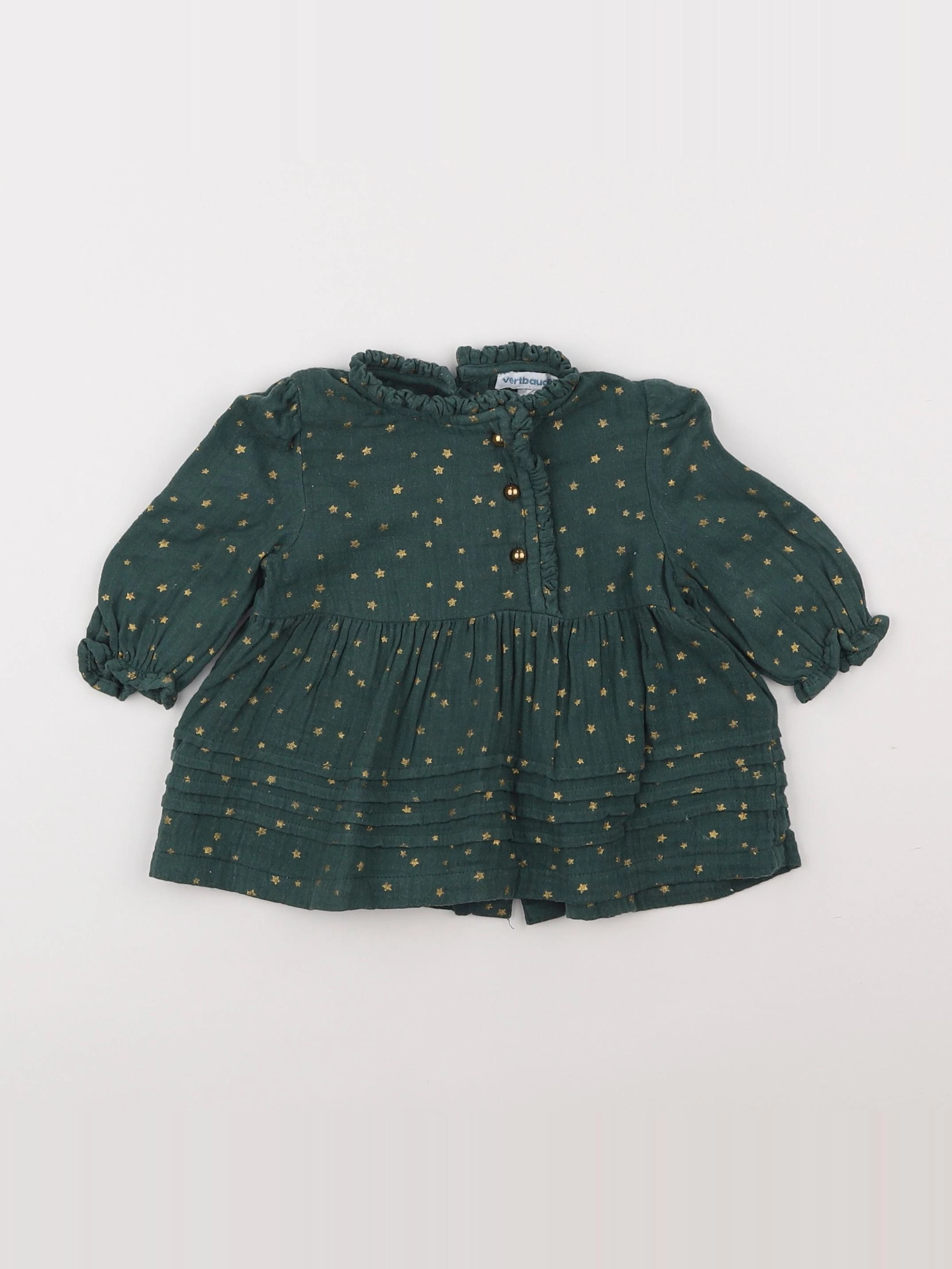 Vertbaudet - robe vert - 3 mois