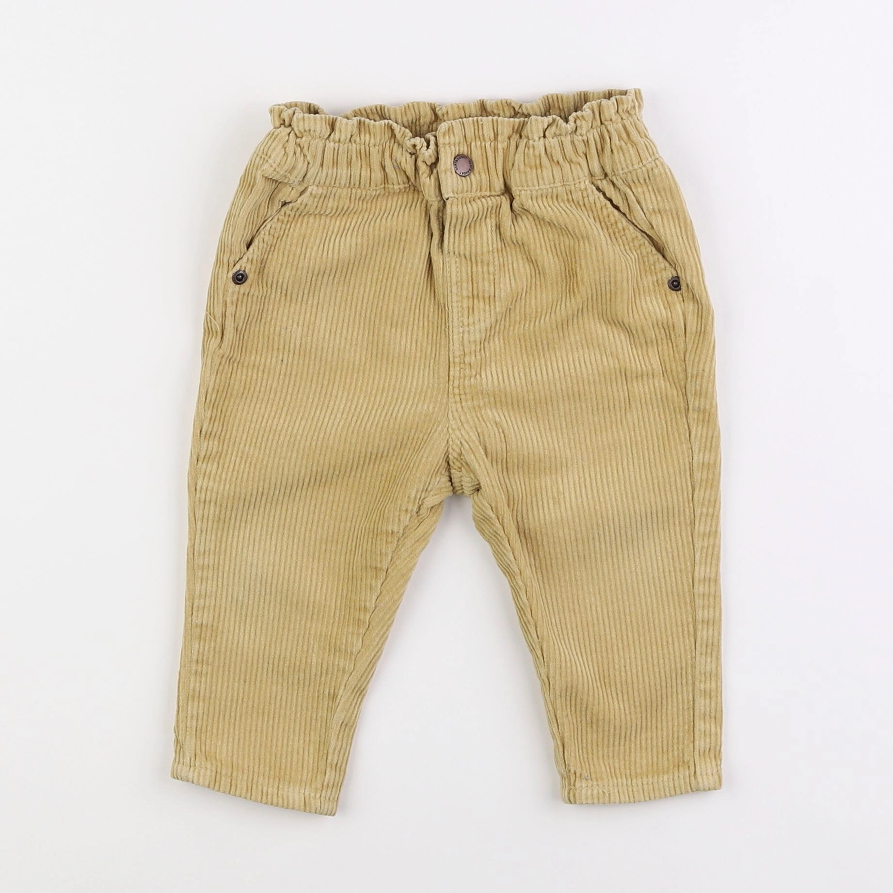 Vertbaudet - pantalon jaune - 12 mois