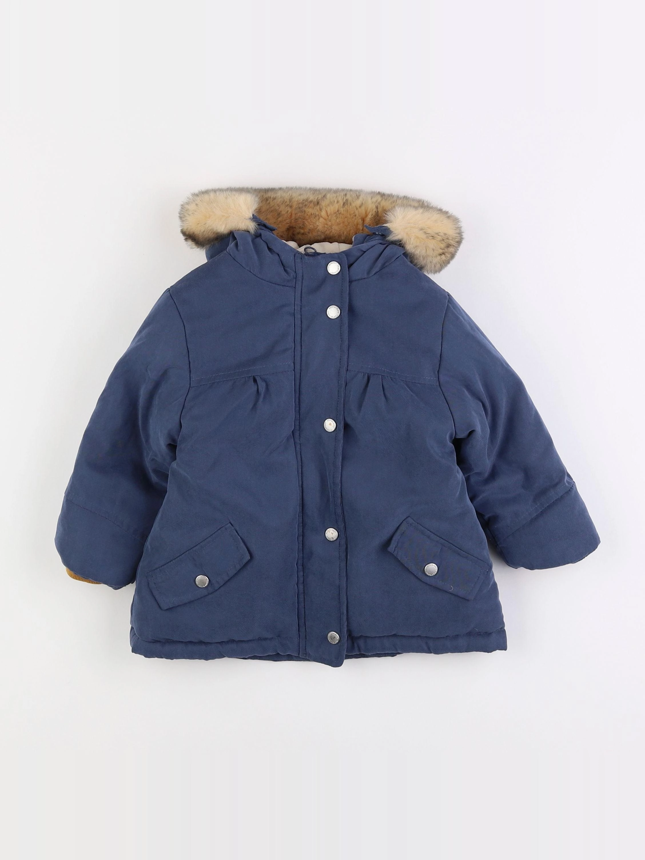 Vertbaudet - manteau doublure amovible bleu - 18 mois