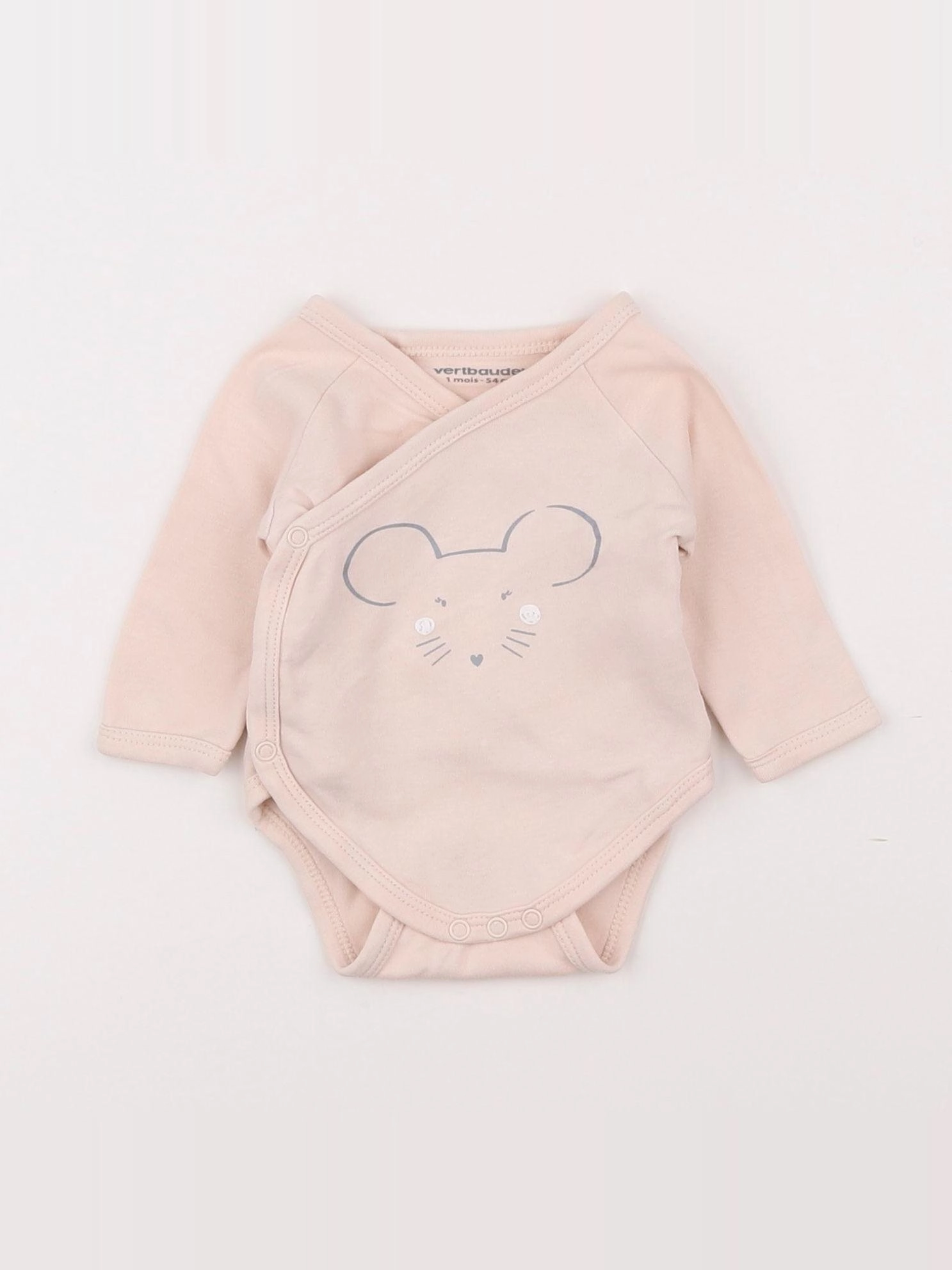 Vertbaudet - body rose - 1 mois