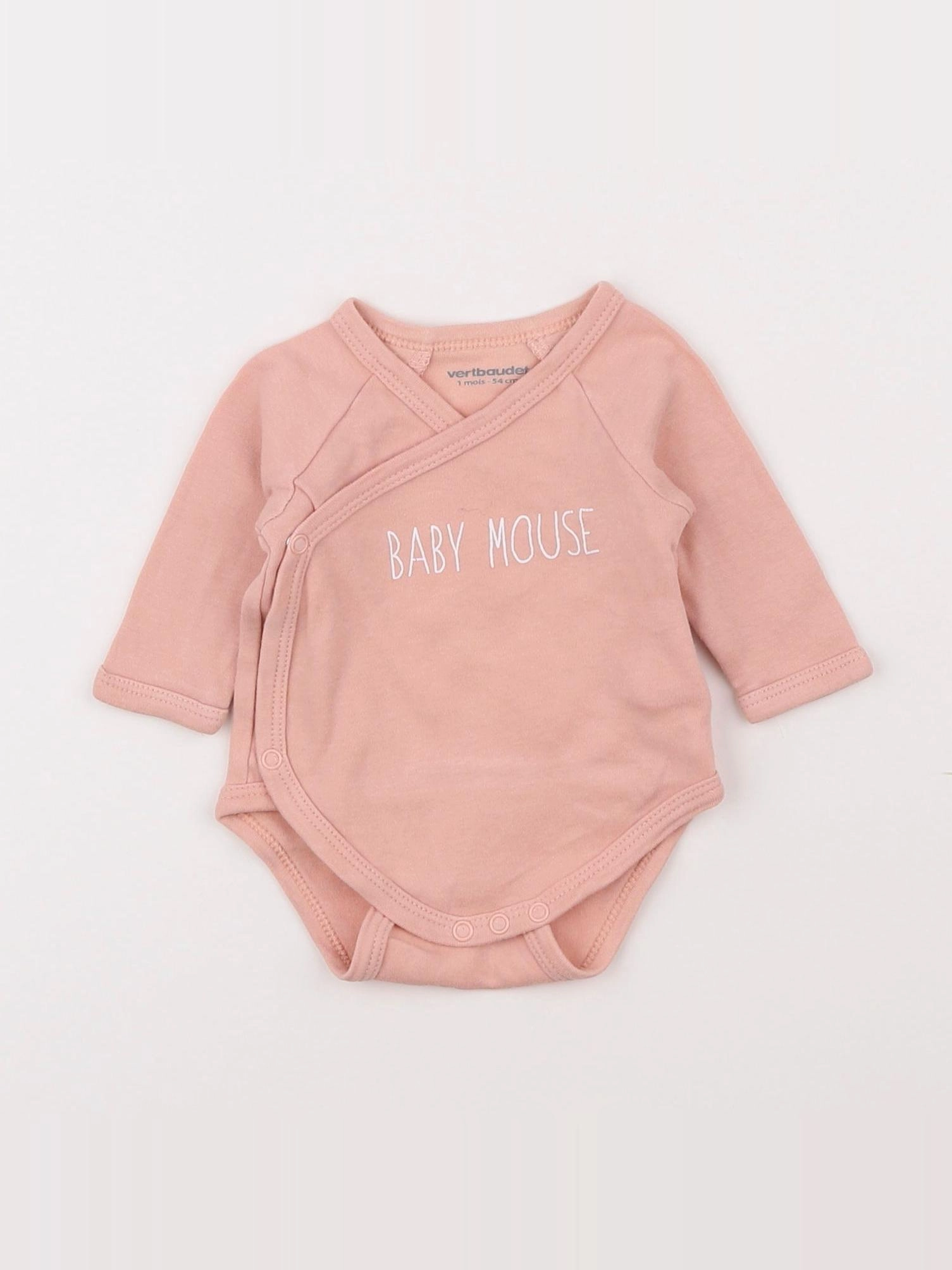 Vertbaudet - body rose - 1 mois