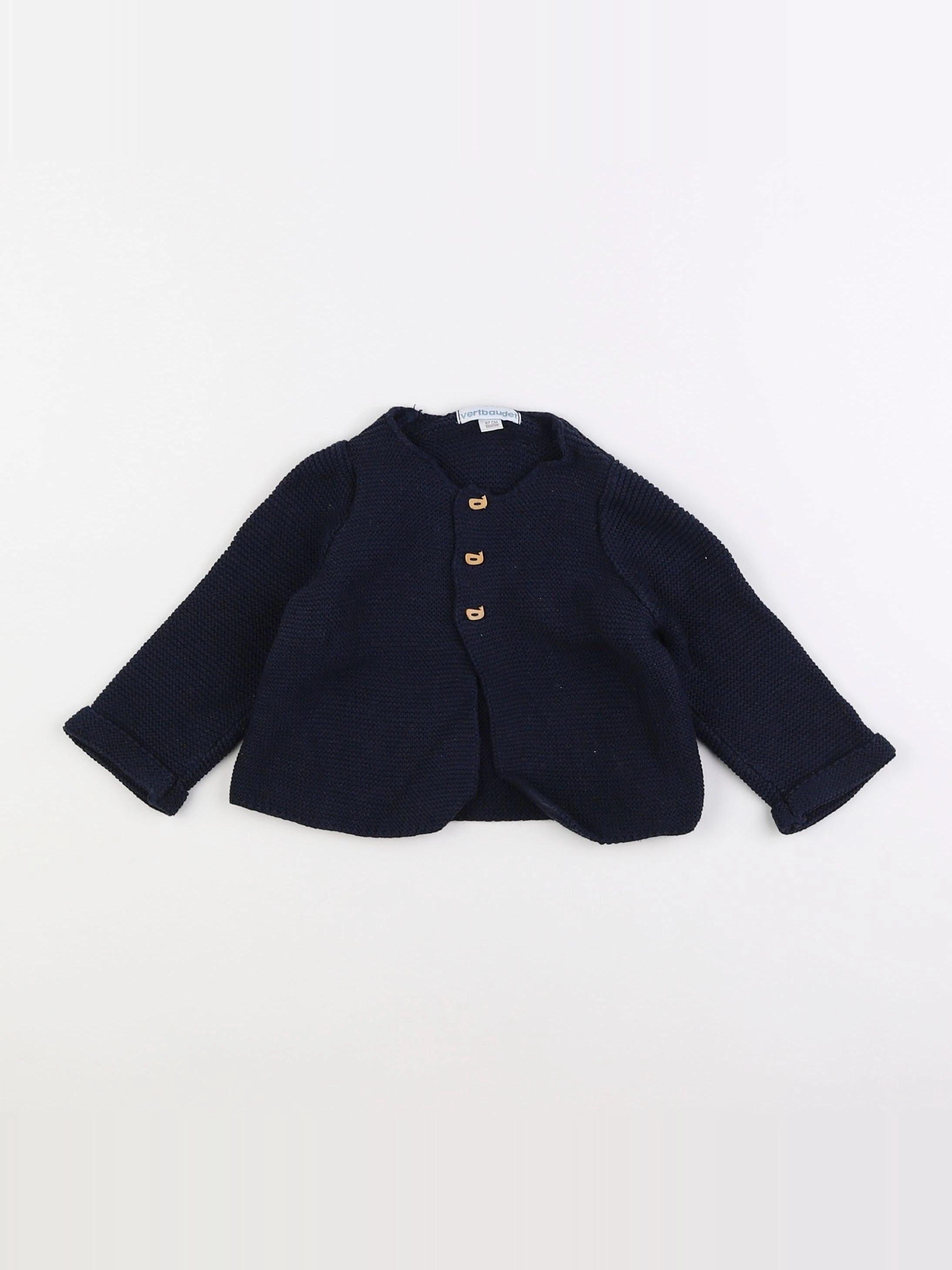 Vertbaudet - gilet bleu - 6 mois