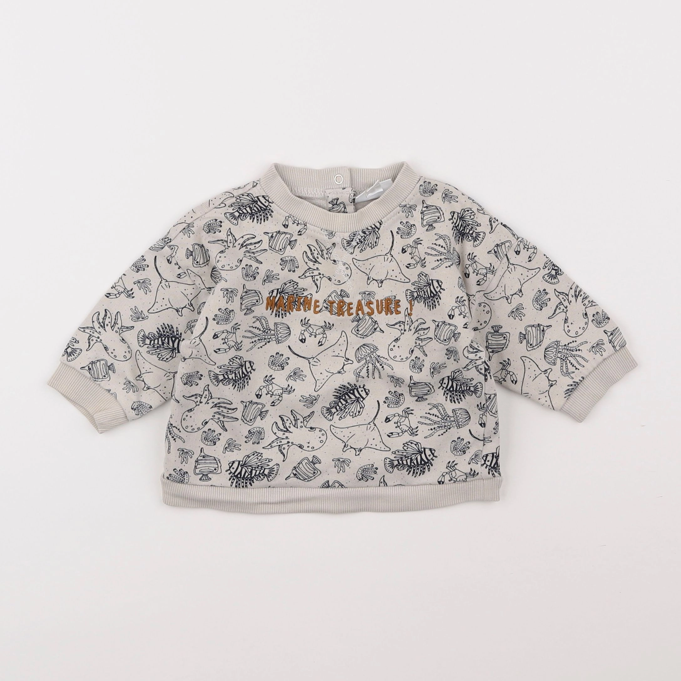 Vertbaudet - sweat noir - 6 mois