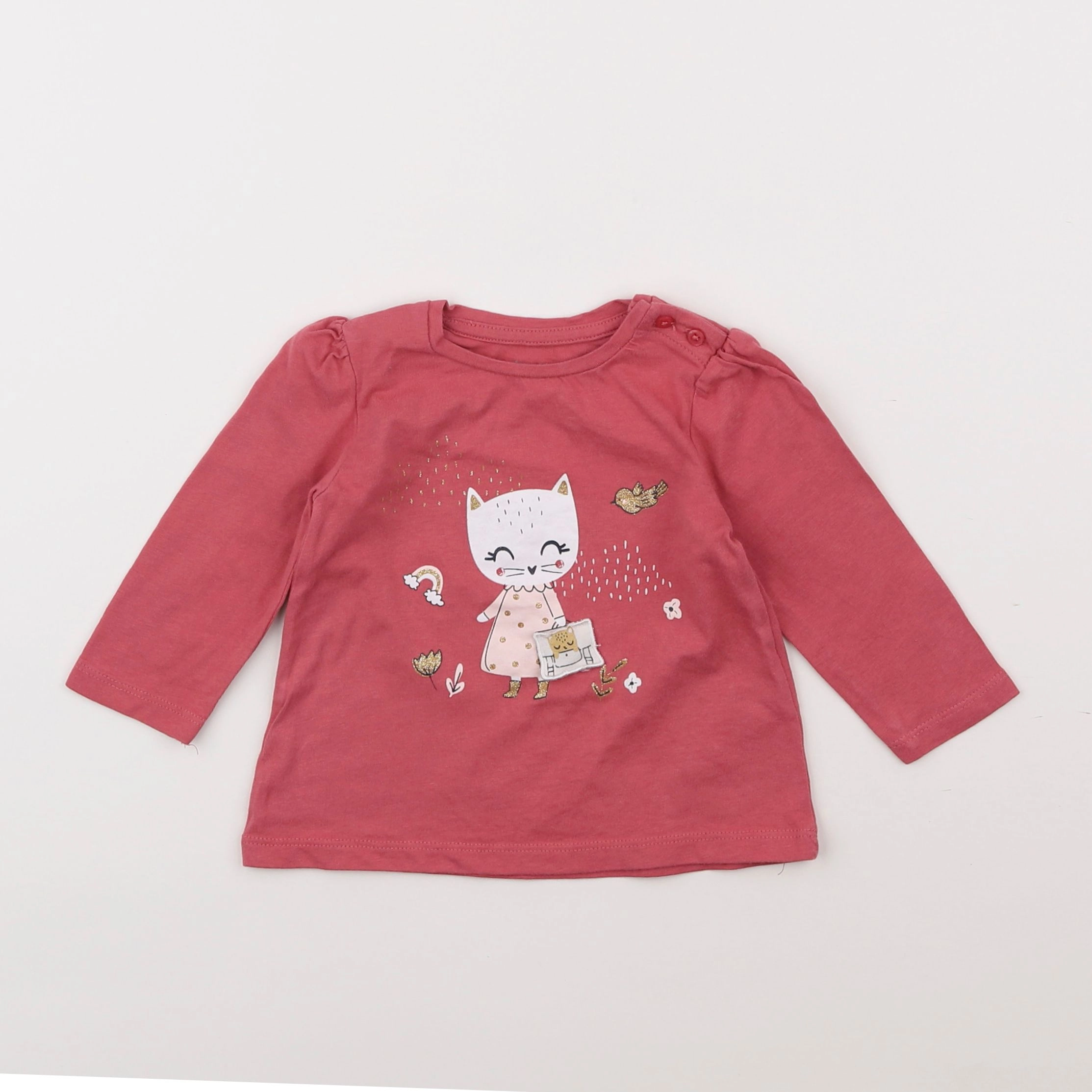 Vertbaudet - tee-shirt rose - 9 mois