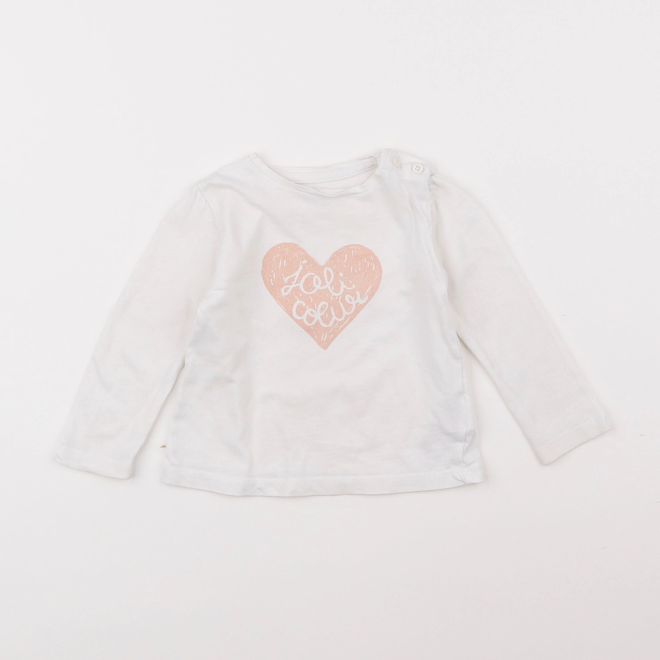 Vertbaudet - tee-shirt blanc - 9 mois