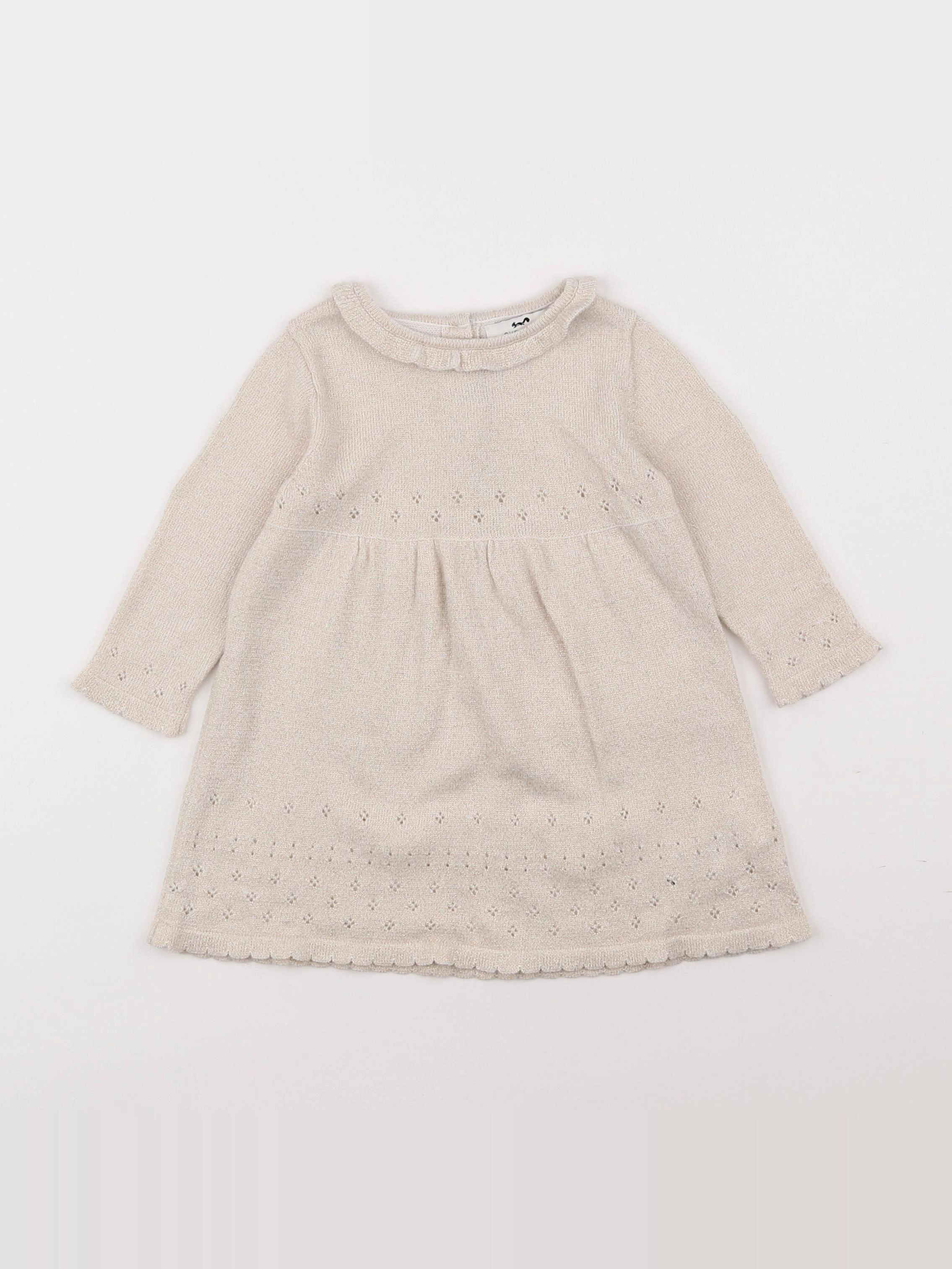 Cyrillus - robe or, beige - 12 mois