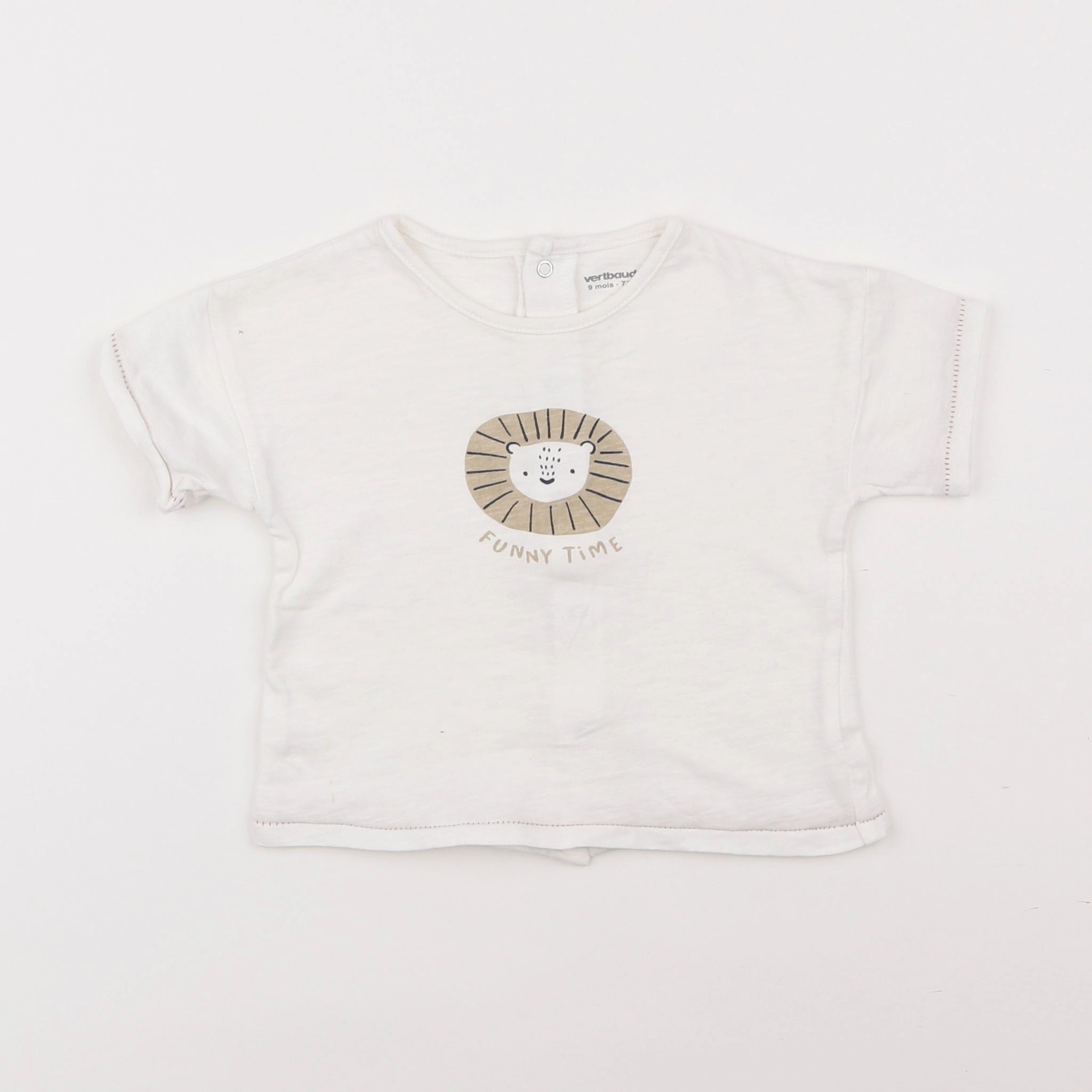 Vertbaudet - tee-shirt blanc - 9 mois