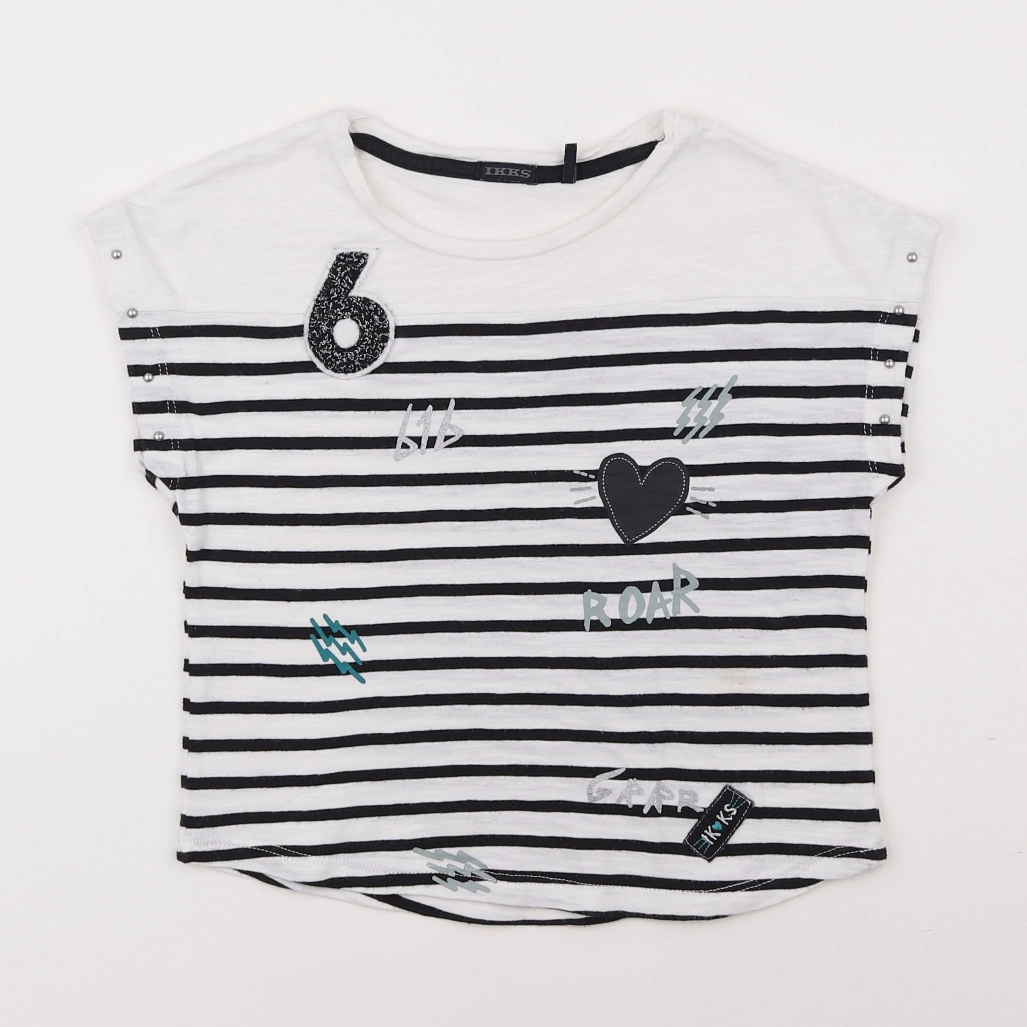 IKKS - tee-shirt blanc, noir - 5 ans