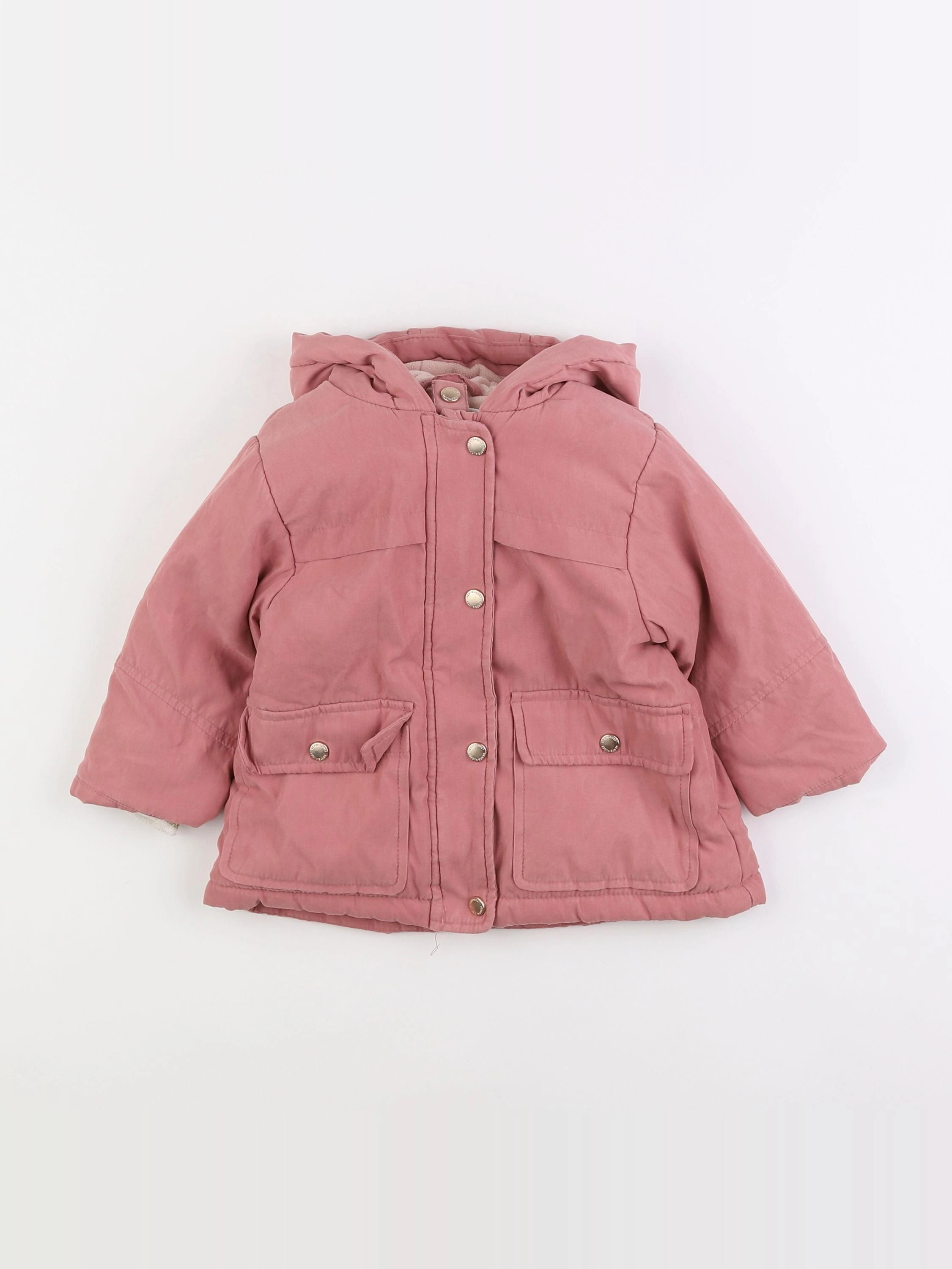 Vertbaudet - manteau rose - 12 mois