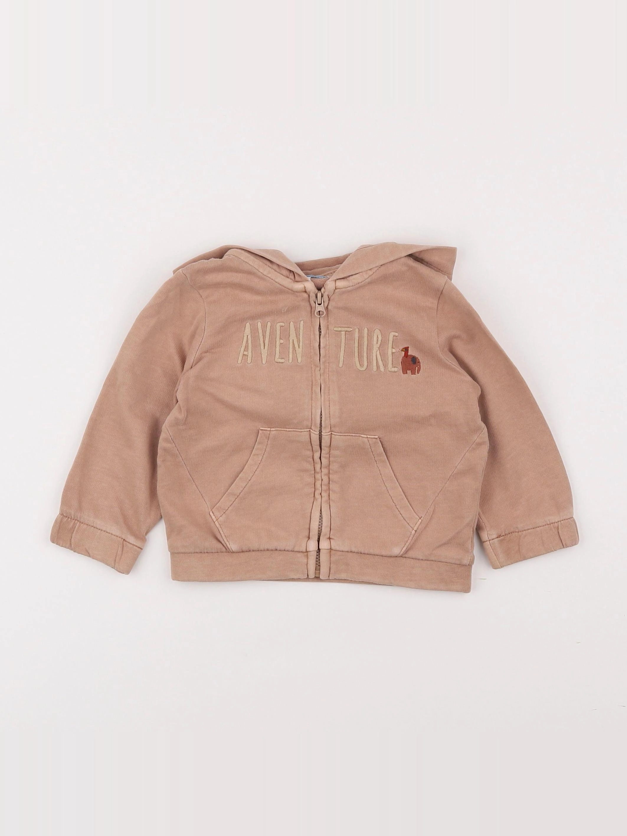 Vertbaudet - sweat beige - 6 mois
