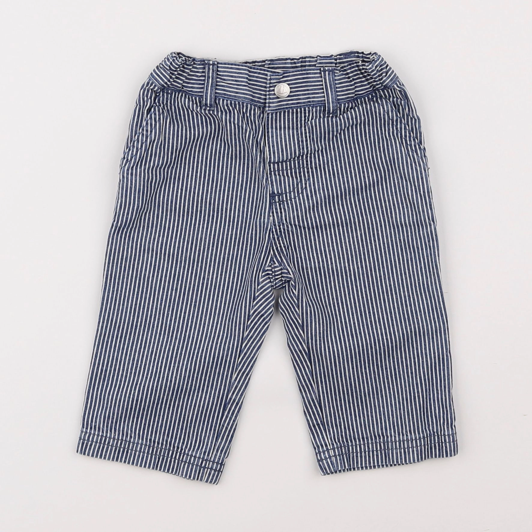 Petit Bateau - pantalon bleu - 6 mois