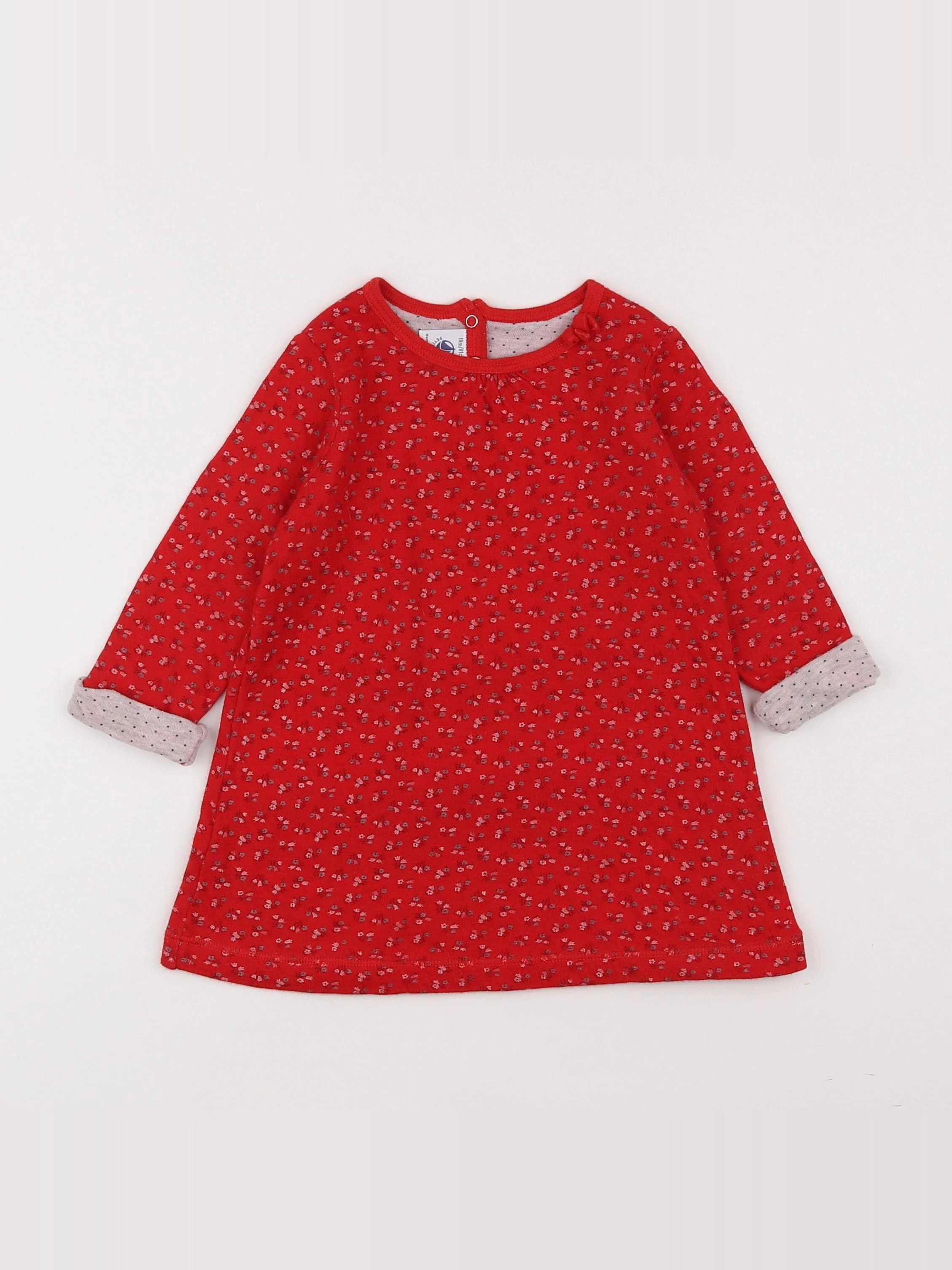 Petit Bateau - robe rouge - 18 mois