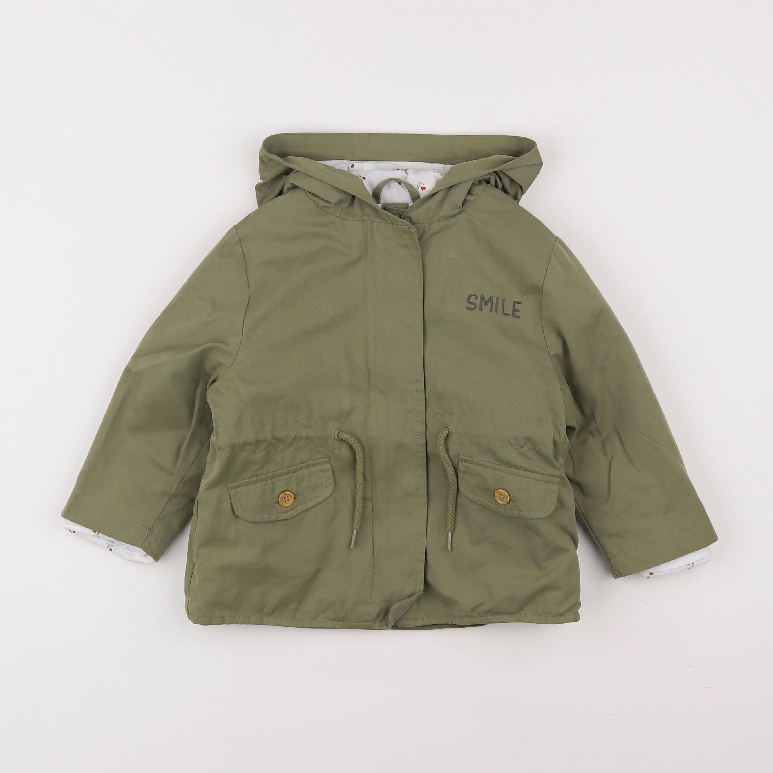 Vertbaudet - manteau doublure amovible vert - 2 ans