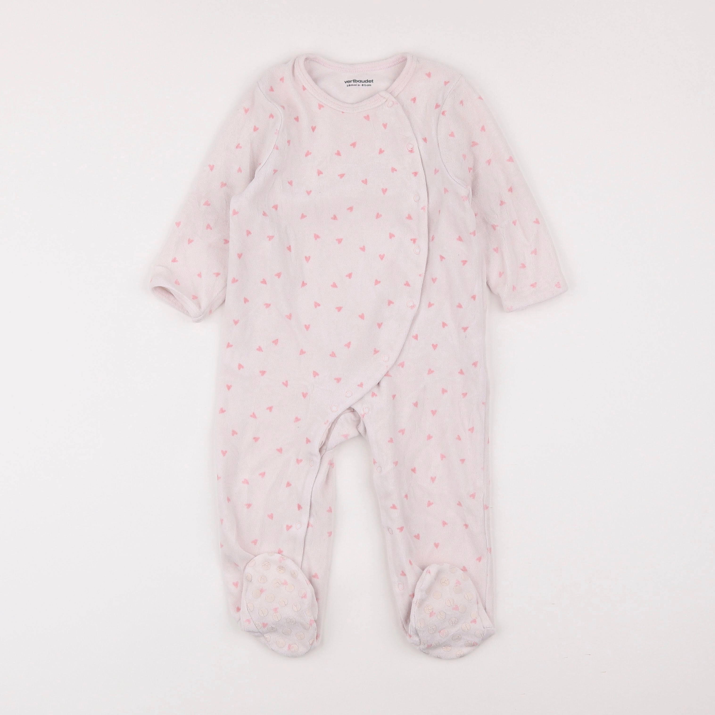 Vertbaudet - pyjama velours blanc - 18 mois