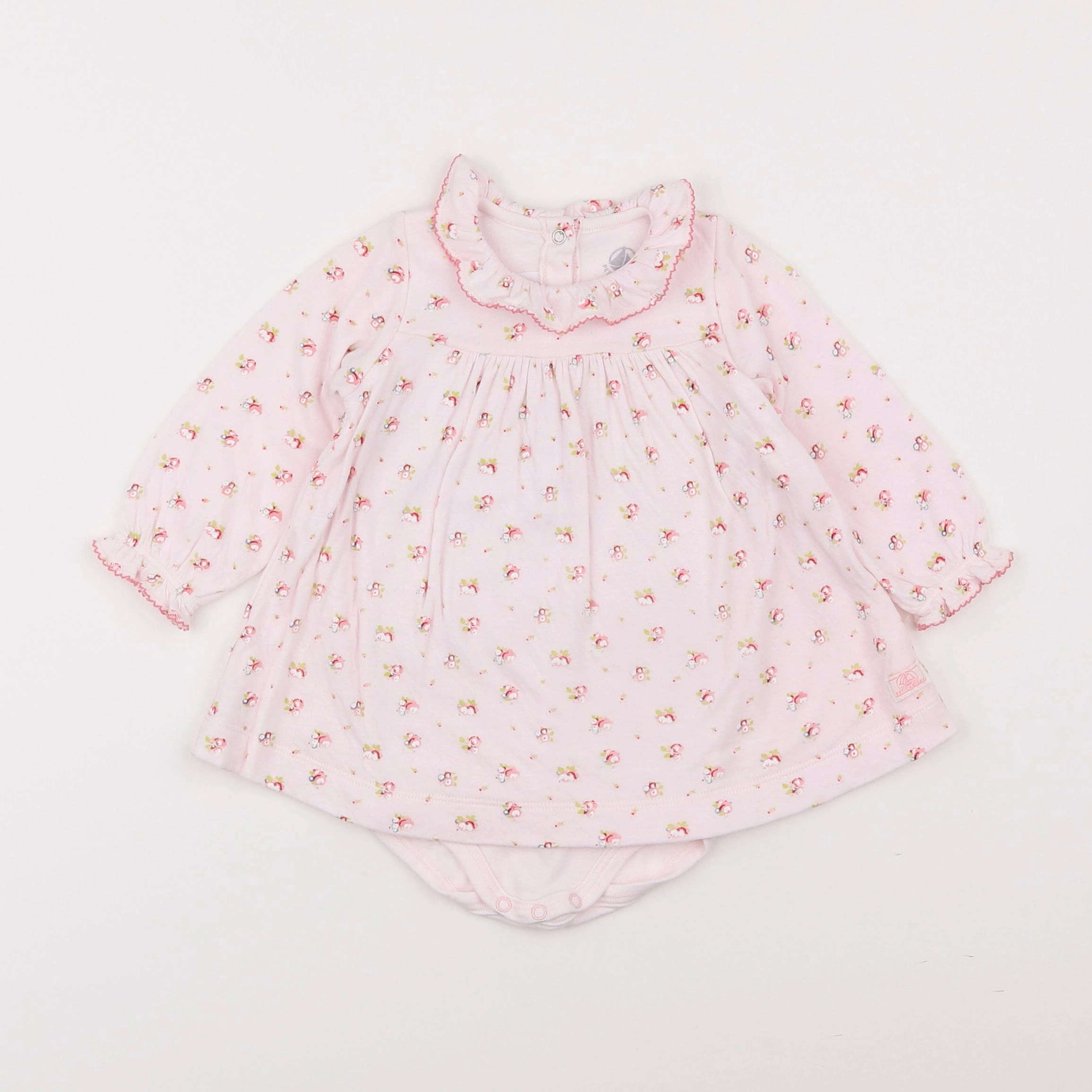 Petit Bateau - body robe rose - 6 mois