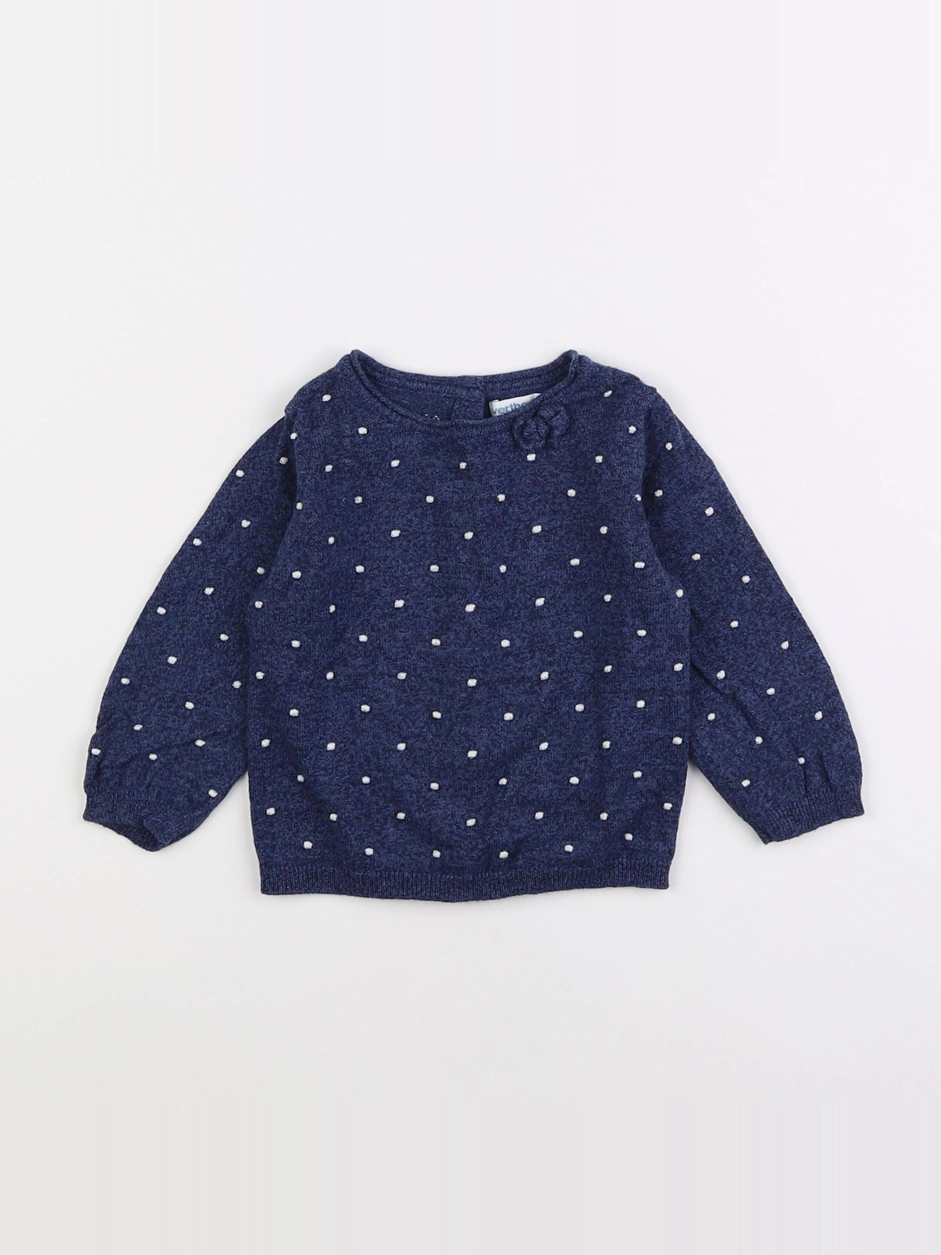 Vertbaudet - pull bleu - 12 mois