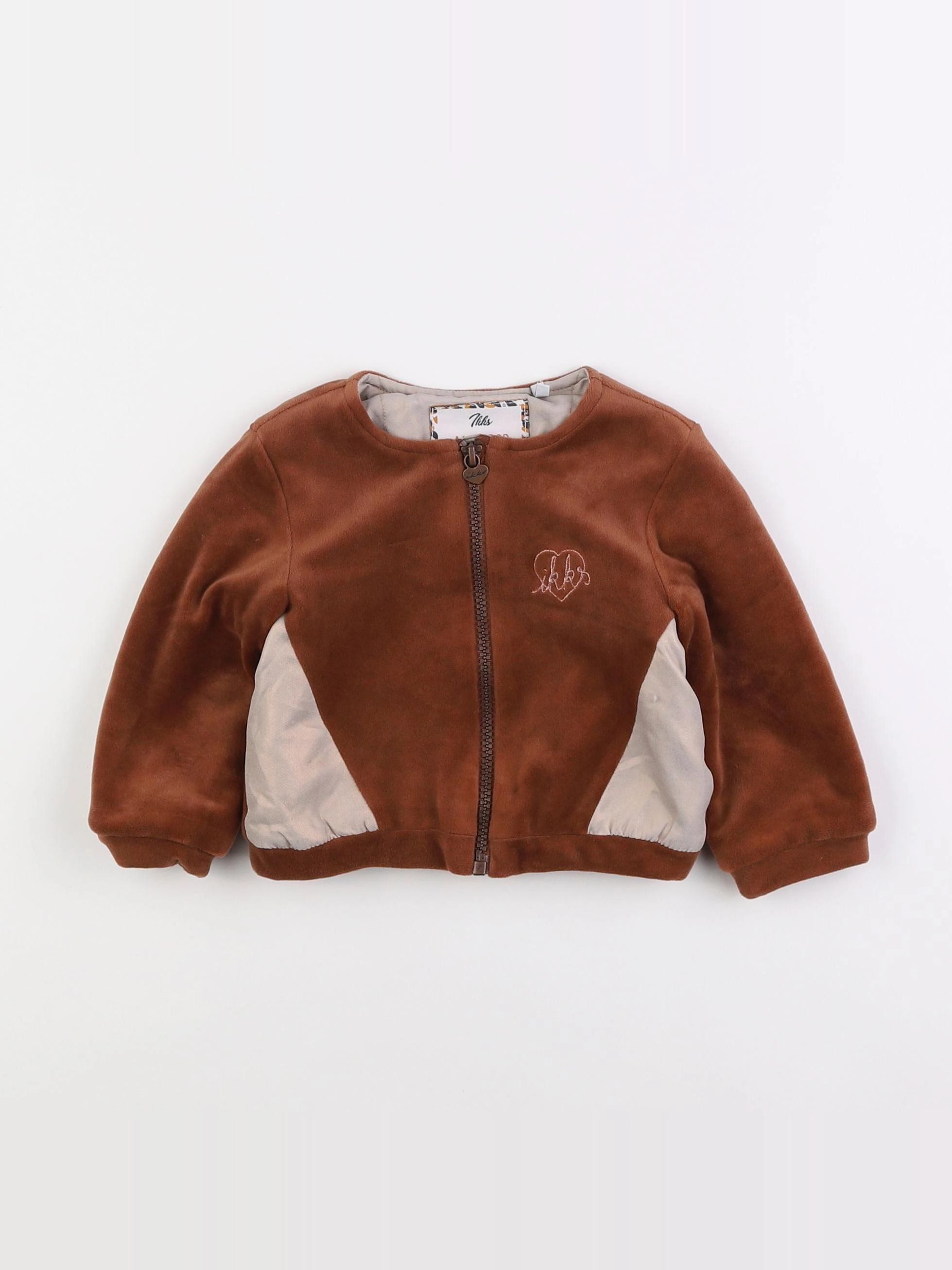 IKKS - gilet réversible marron - 18 mois