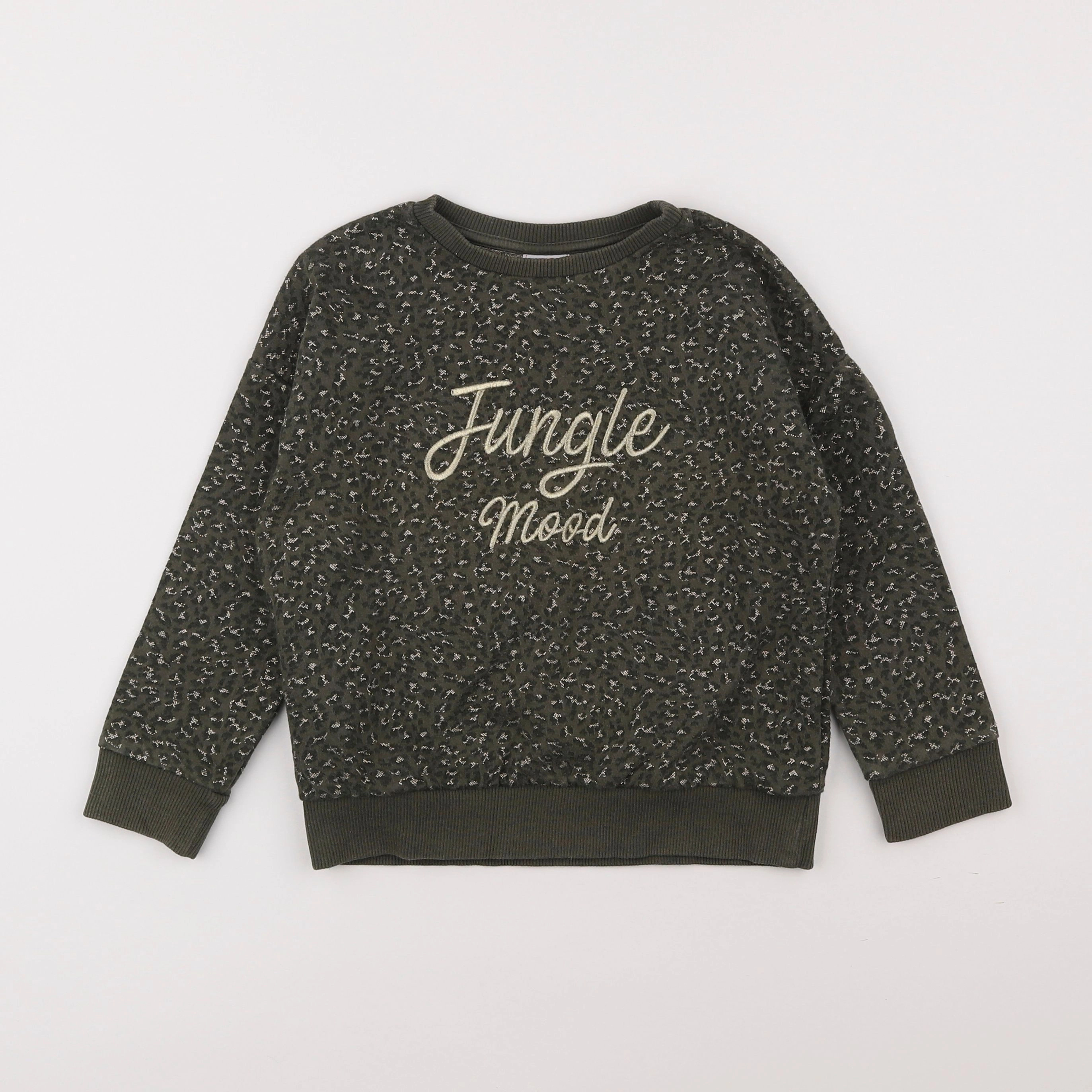 Tape à l'oeil - sweat vert, or - 6 ans