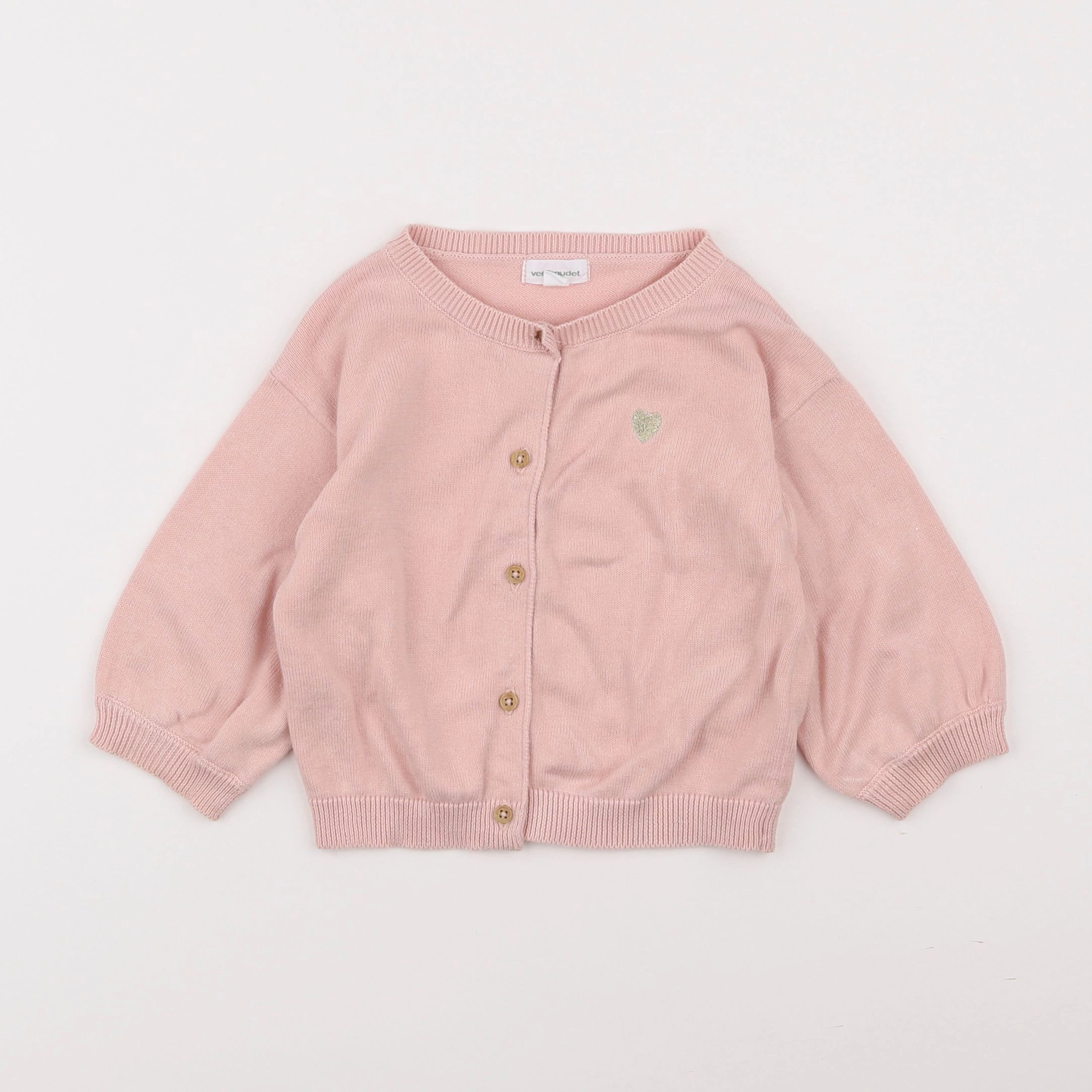 Vertbaudet - gilet rose - 12 mois