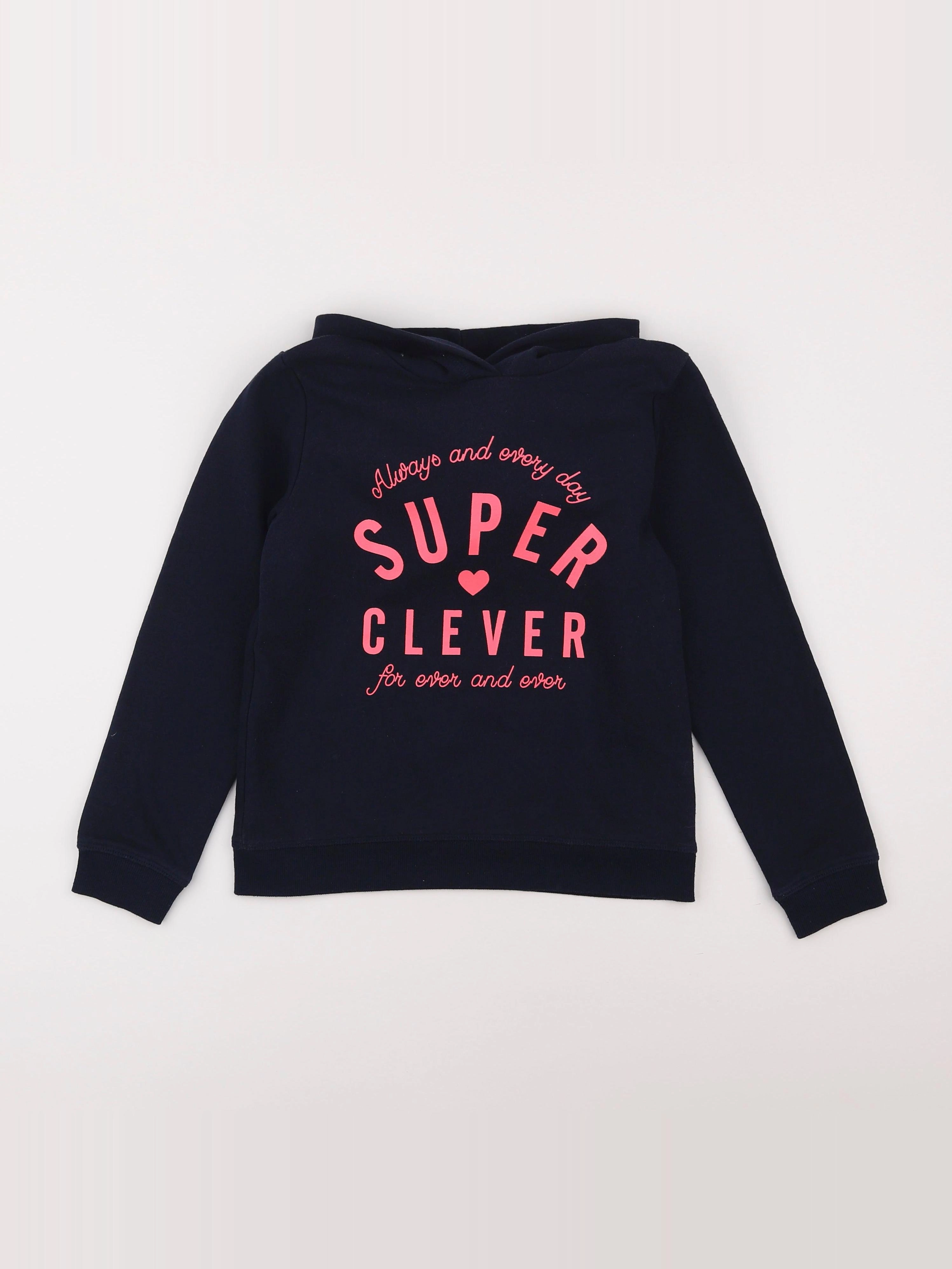 H&M - sweat bleu - 6/8 ans