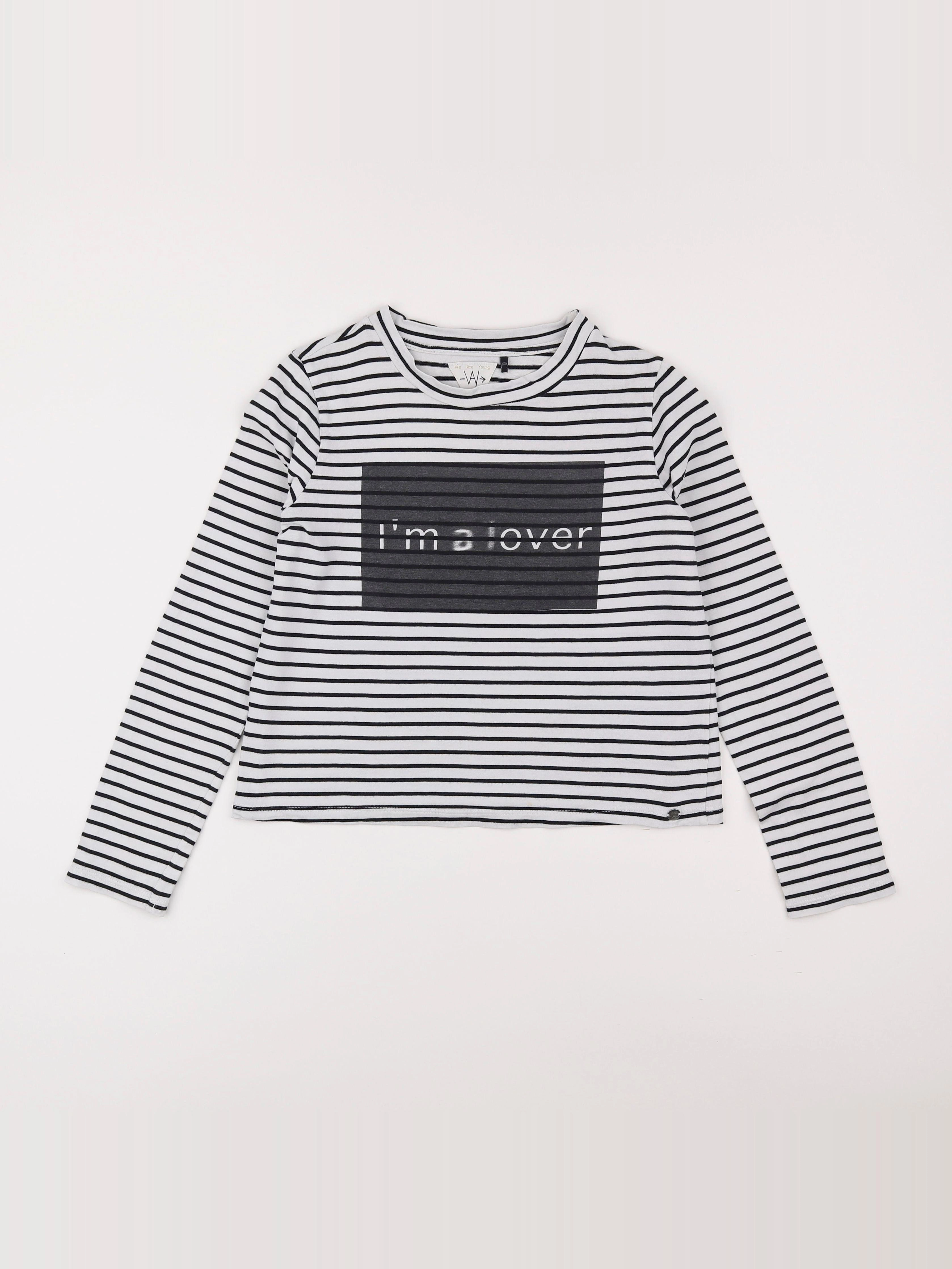 IKKS - tee-shirt blanc, noir - 12 ans