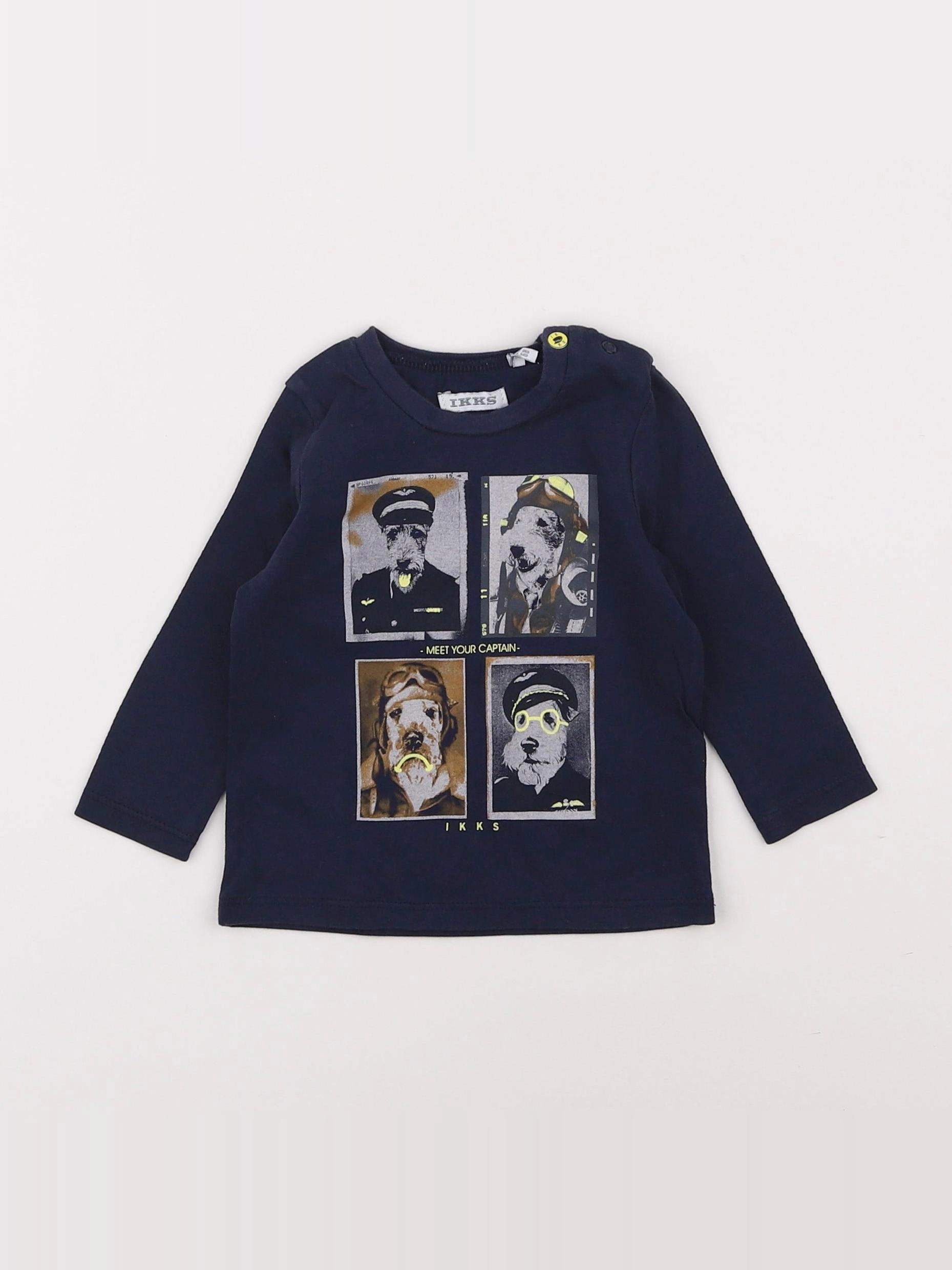 IKKS - tee-shirt bleu - 6 mois