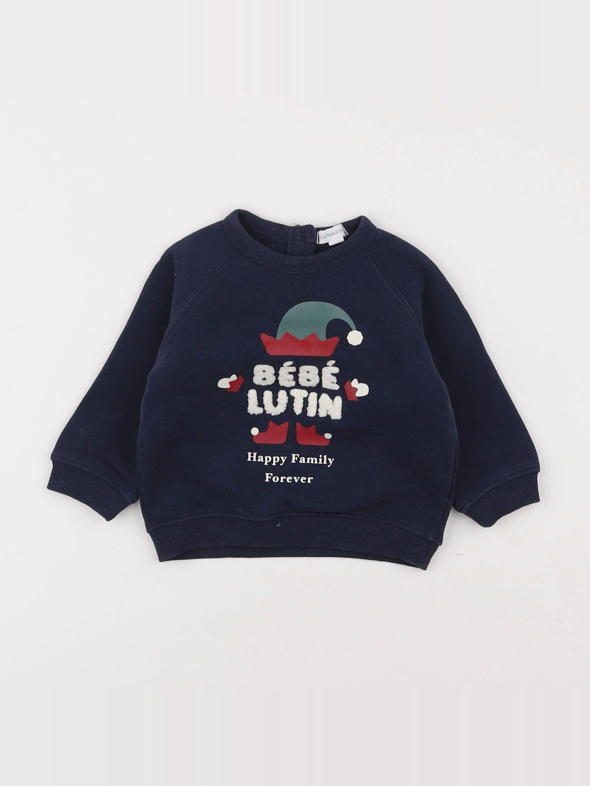 Vertbaudet - sweat bleu - 9 mois