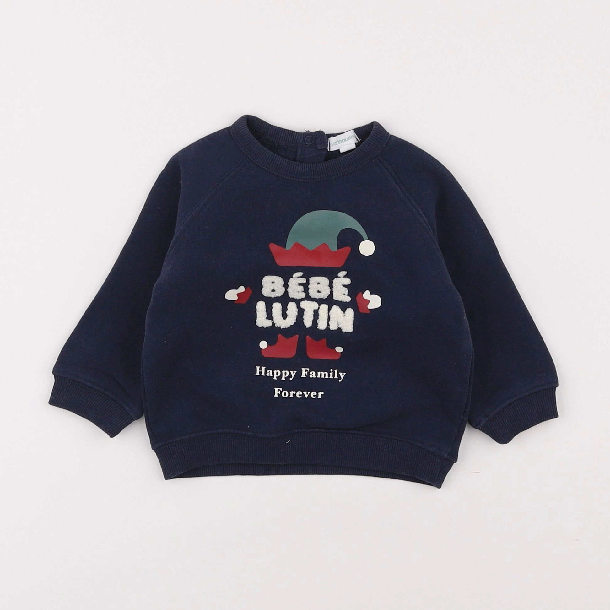 Vertbaudet - sweat bleu - 9 mois