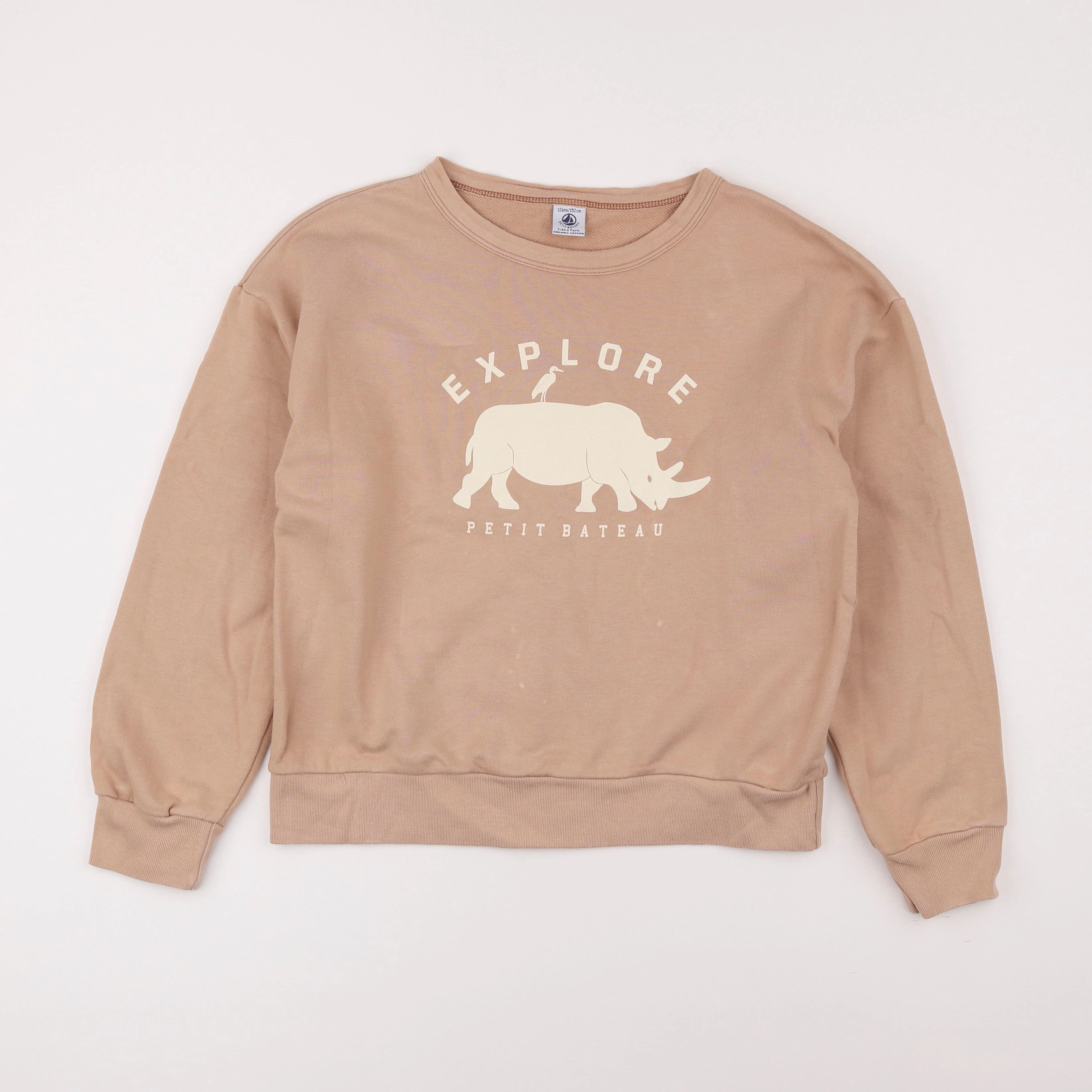 Petit Bateau - sweat marron - 12 ans