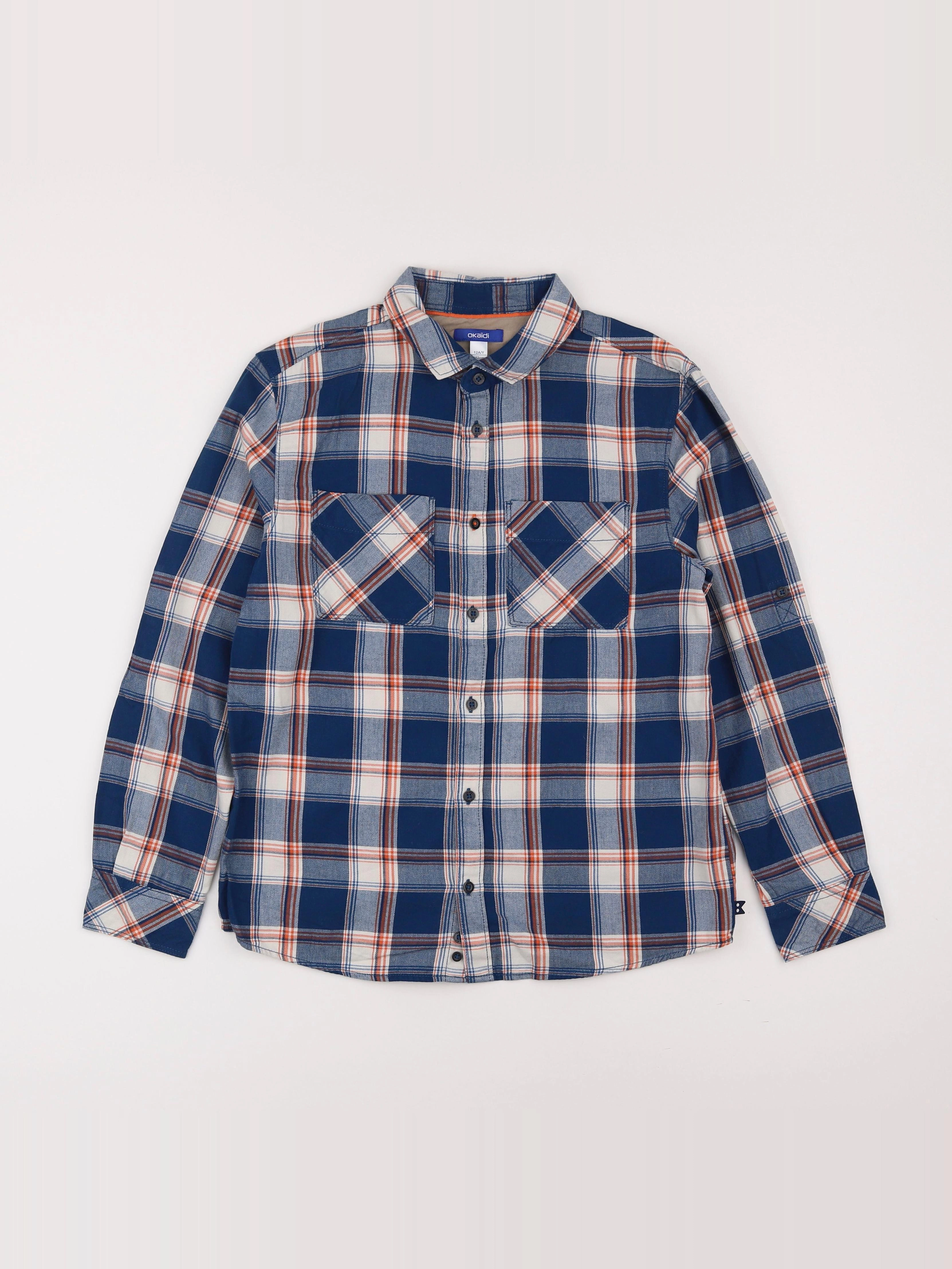 Okaidi - chemise blanc, bleu - 12 ans